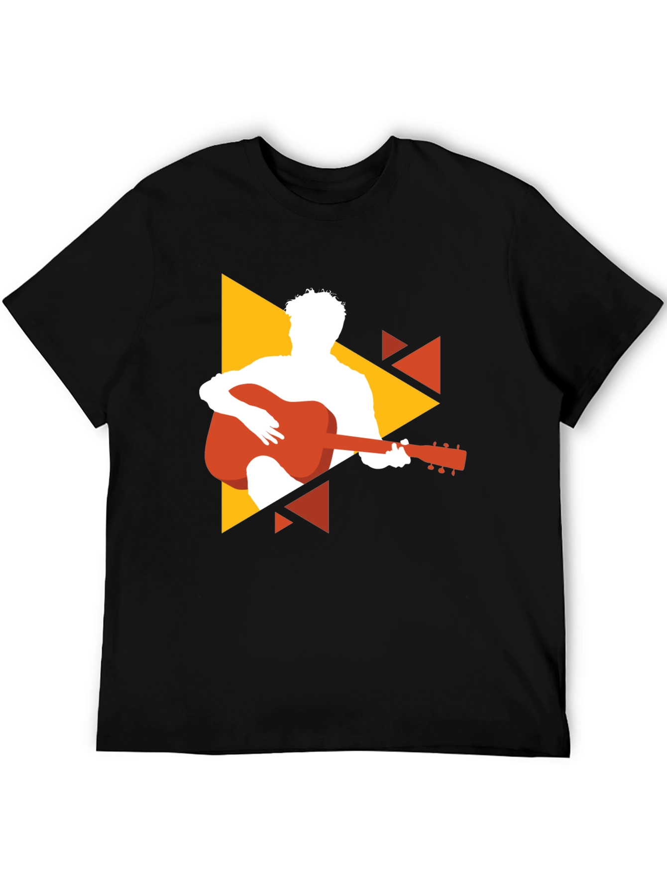 Guitarist Graphic Tee - Black Cotton Blend T-Shirt