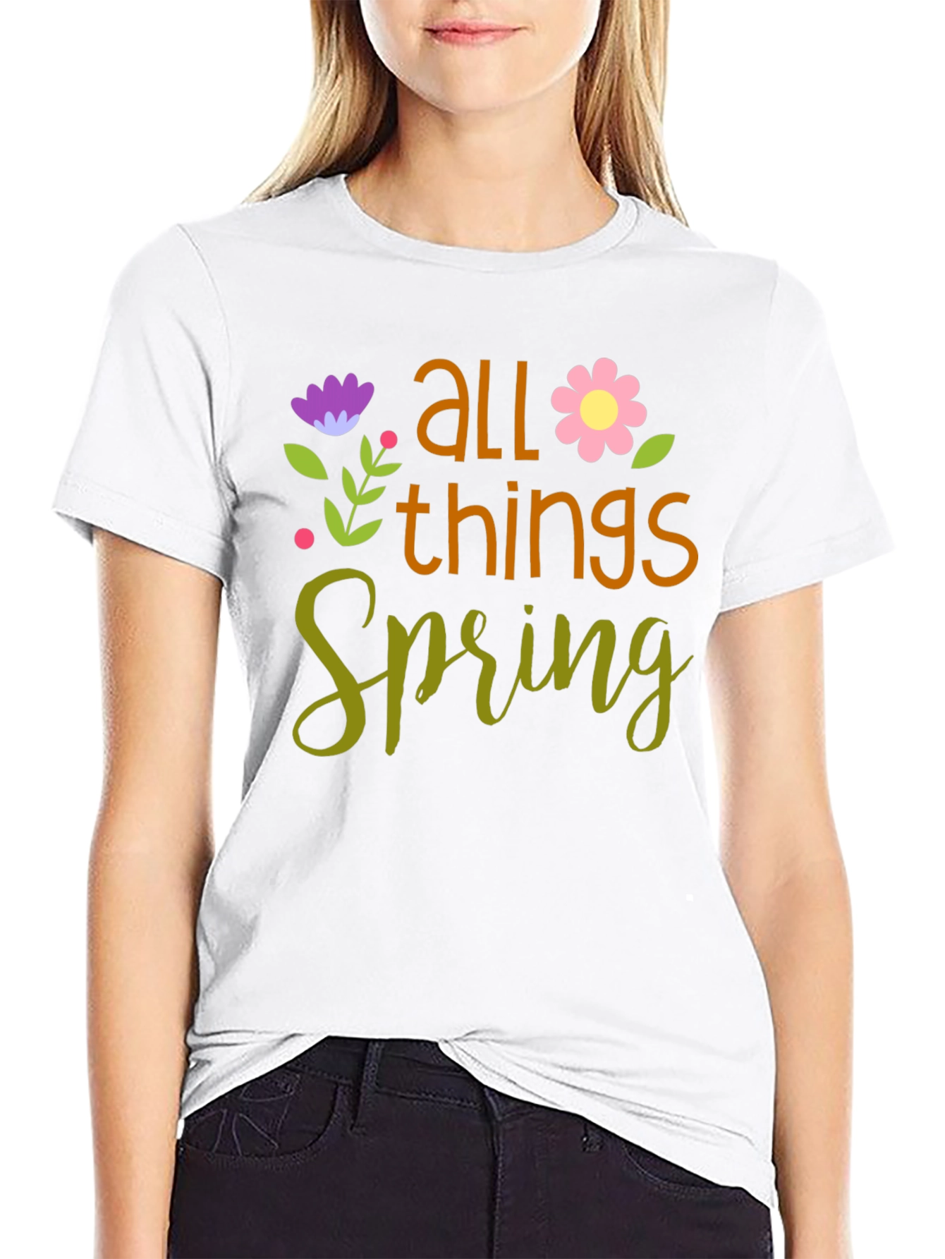All Things Spring T-Shirt - Floral Design
