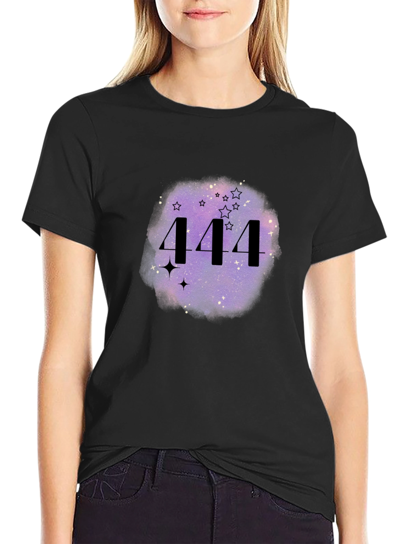 444 Angel Number Galaxy Tee