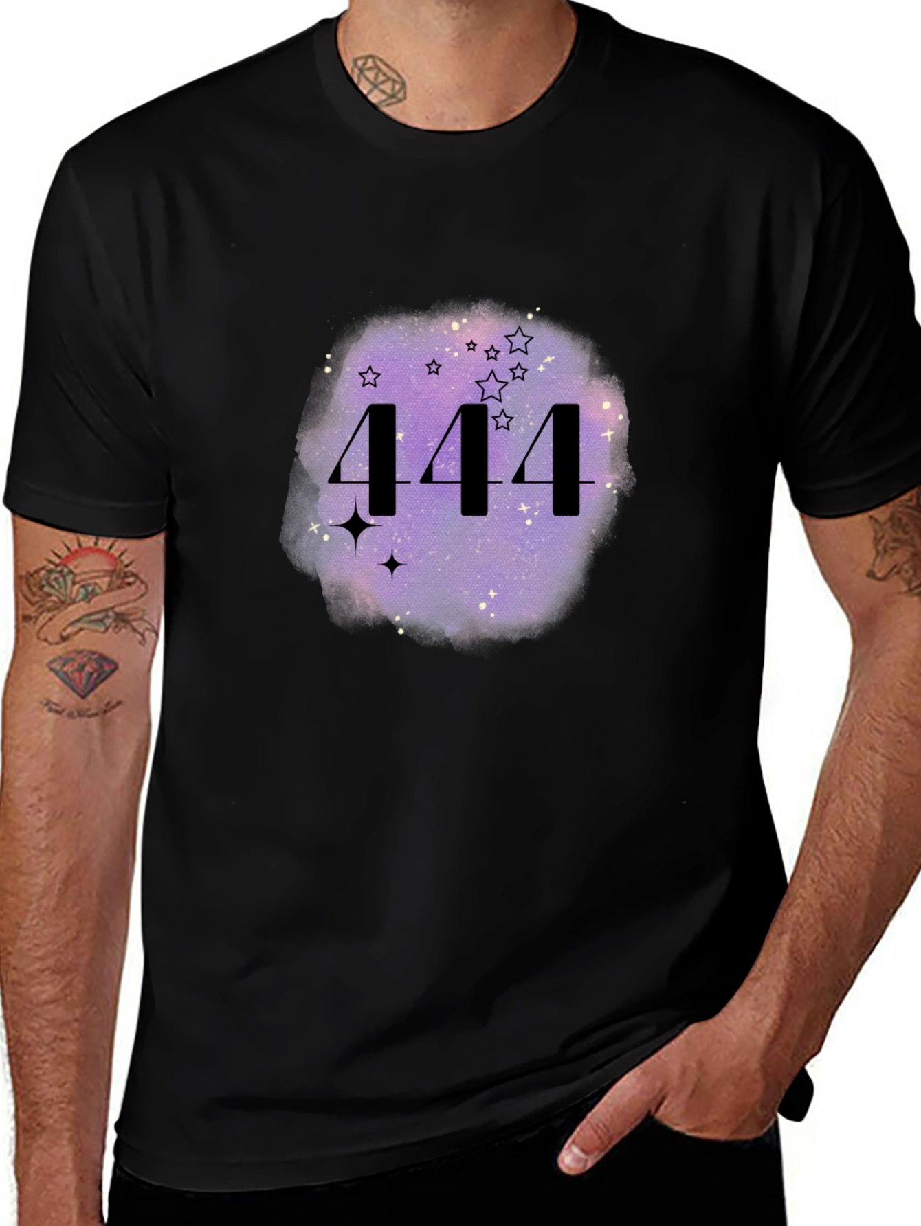 444 Angel Number Galaxy Tee