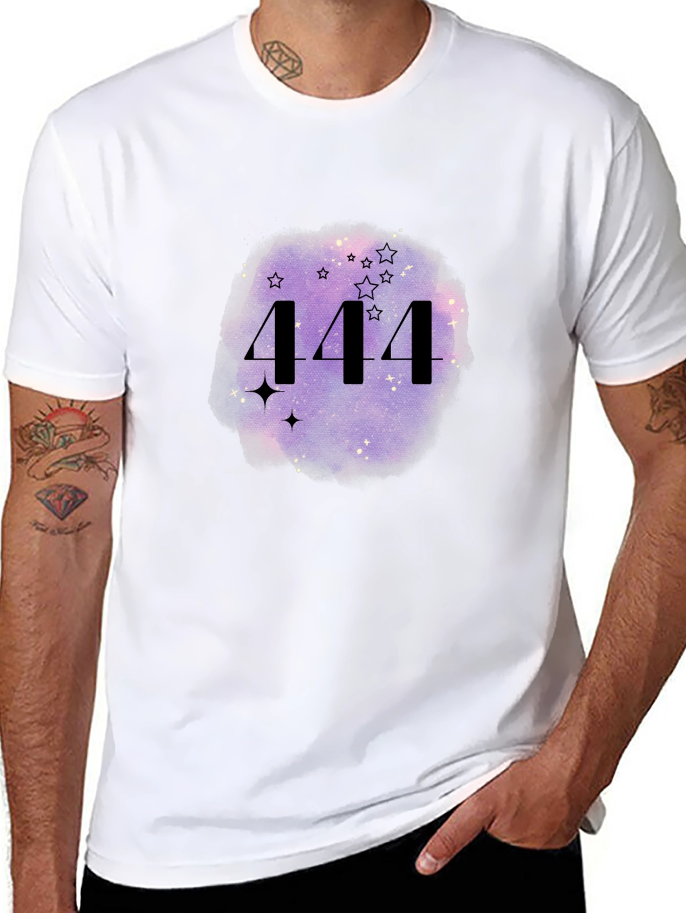 444 Angel Number Galaxy Tee