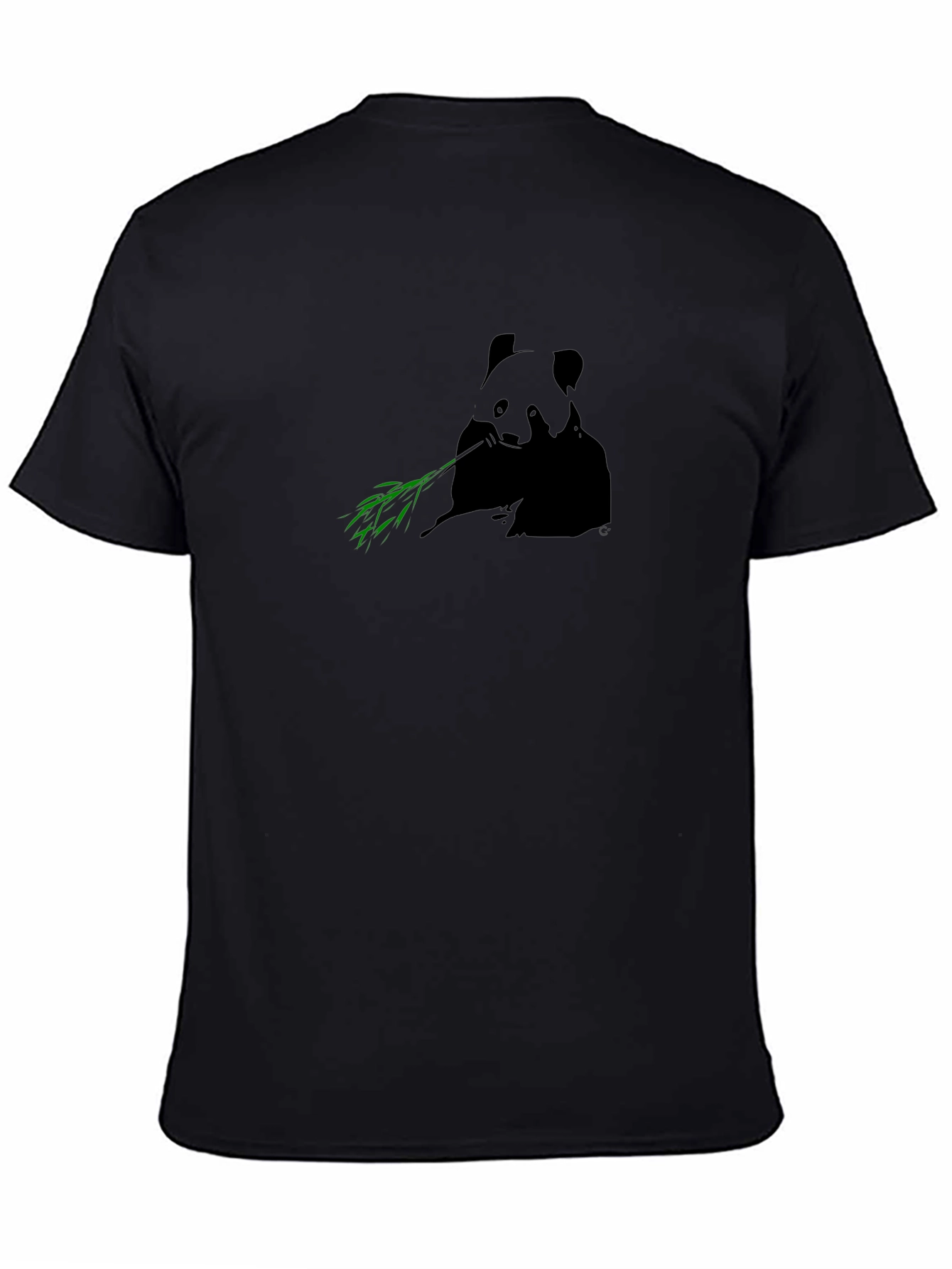 Panda Bamboo Graphic Tee - Black Casual T-Shirt