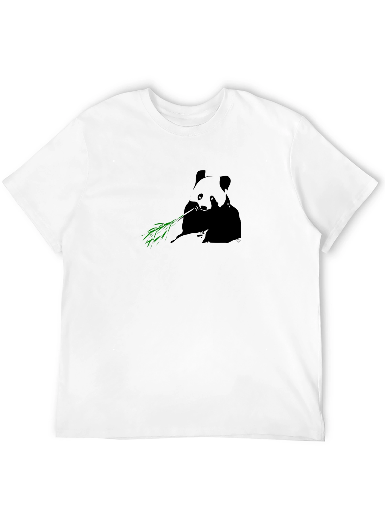 Panda Bamboo Graphic Tee - Black Casual T-Shirt
