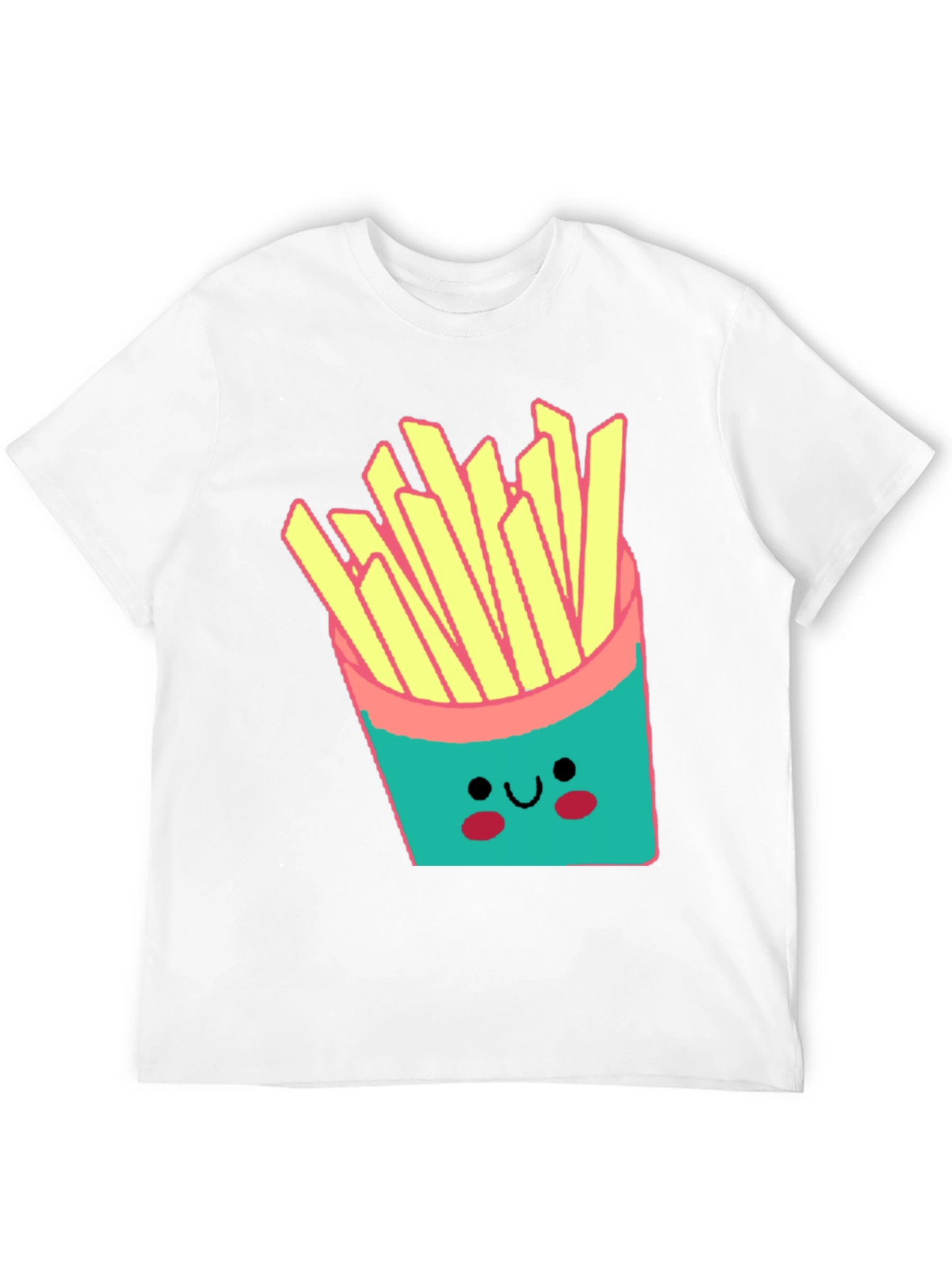 Cute French Fries Graphic Black T-Shirt