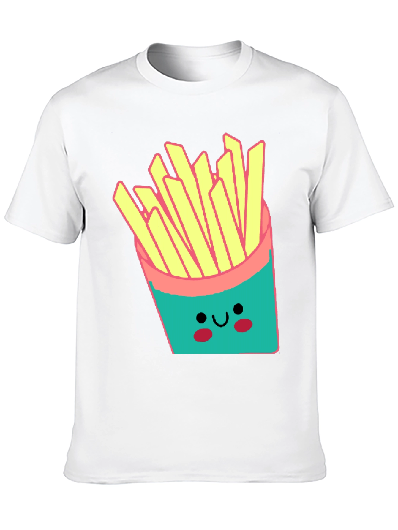 Cute French Fries Graphic Black T-Shirt