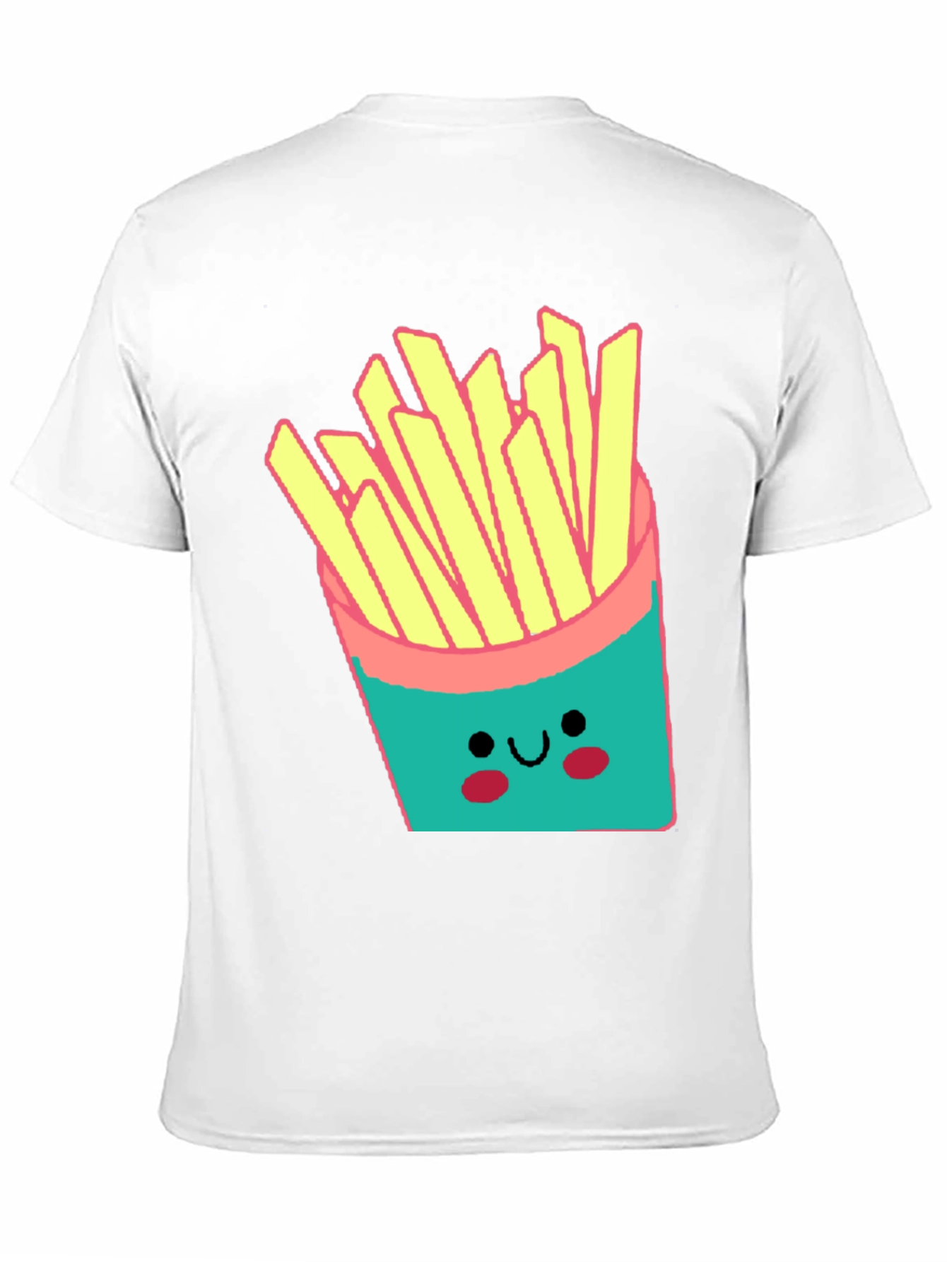 Cute French Fries Graphic Black T-Shirt