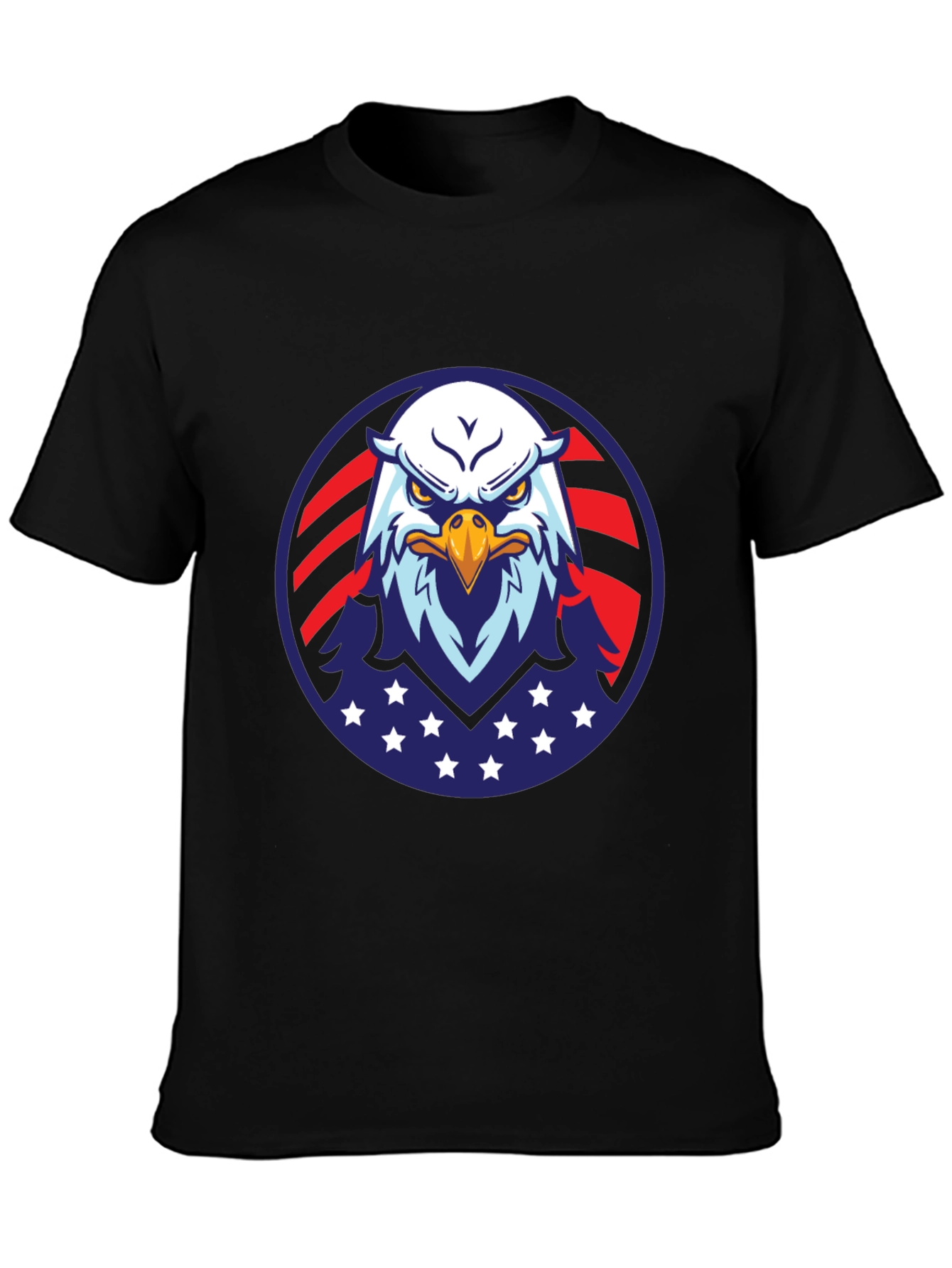 American Eagle Graphic Black T-Shirt Patriotic USA Pride