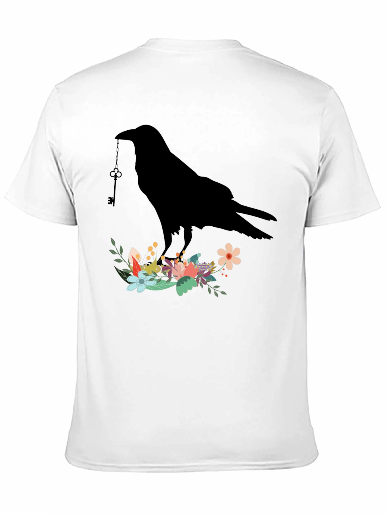 Raven Key Floral Graphic T-Shirt