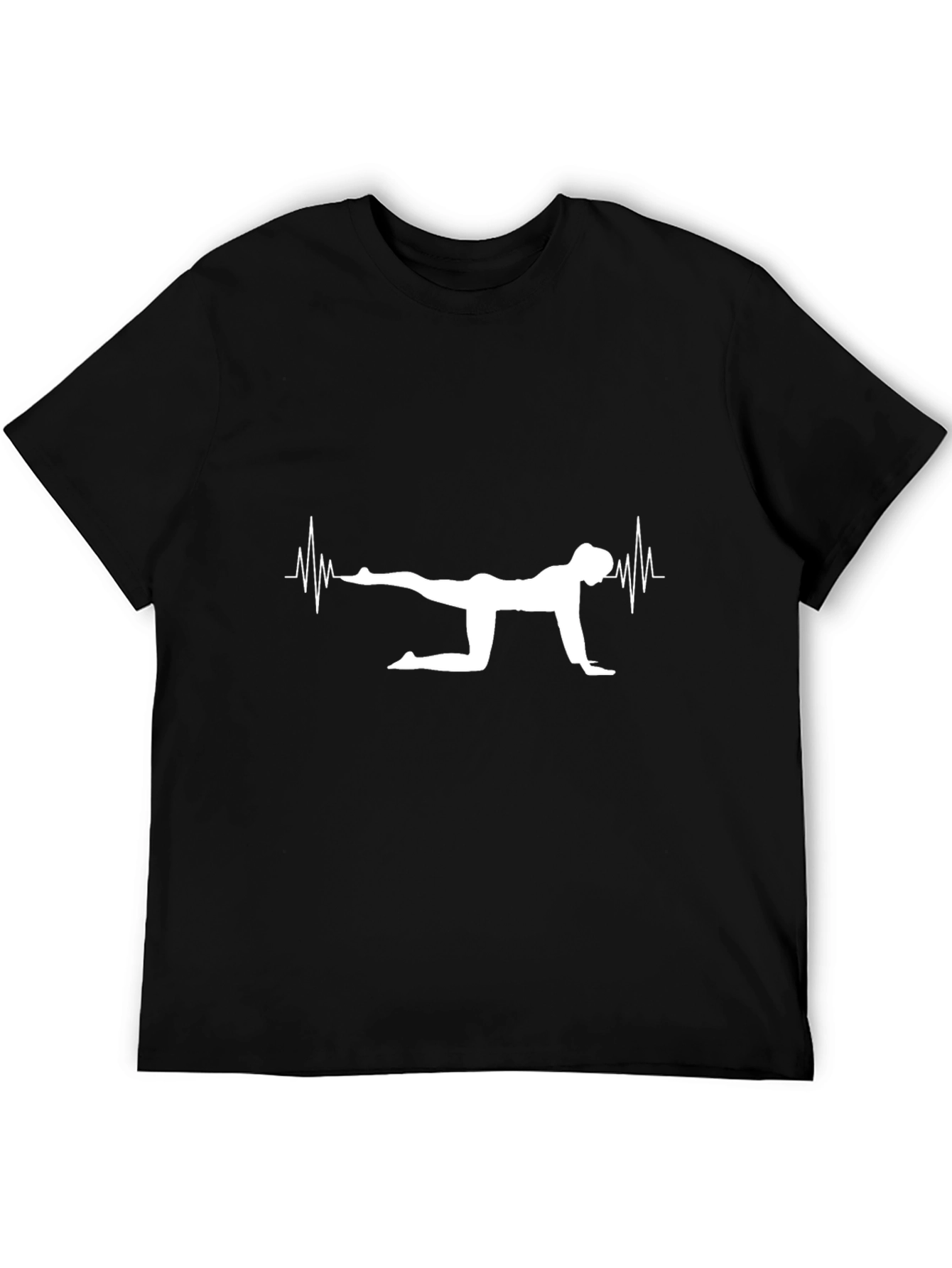 Yoga Heartbeat Graphic Tee - Black T-Shirt