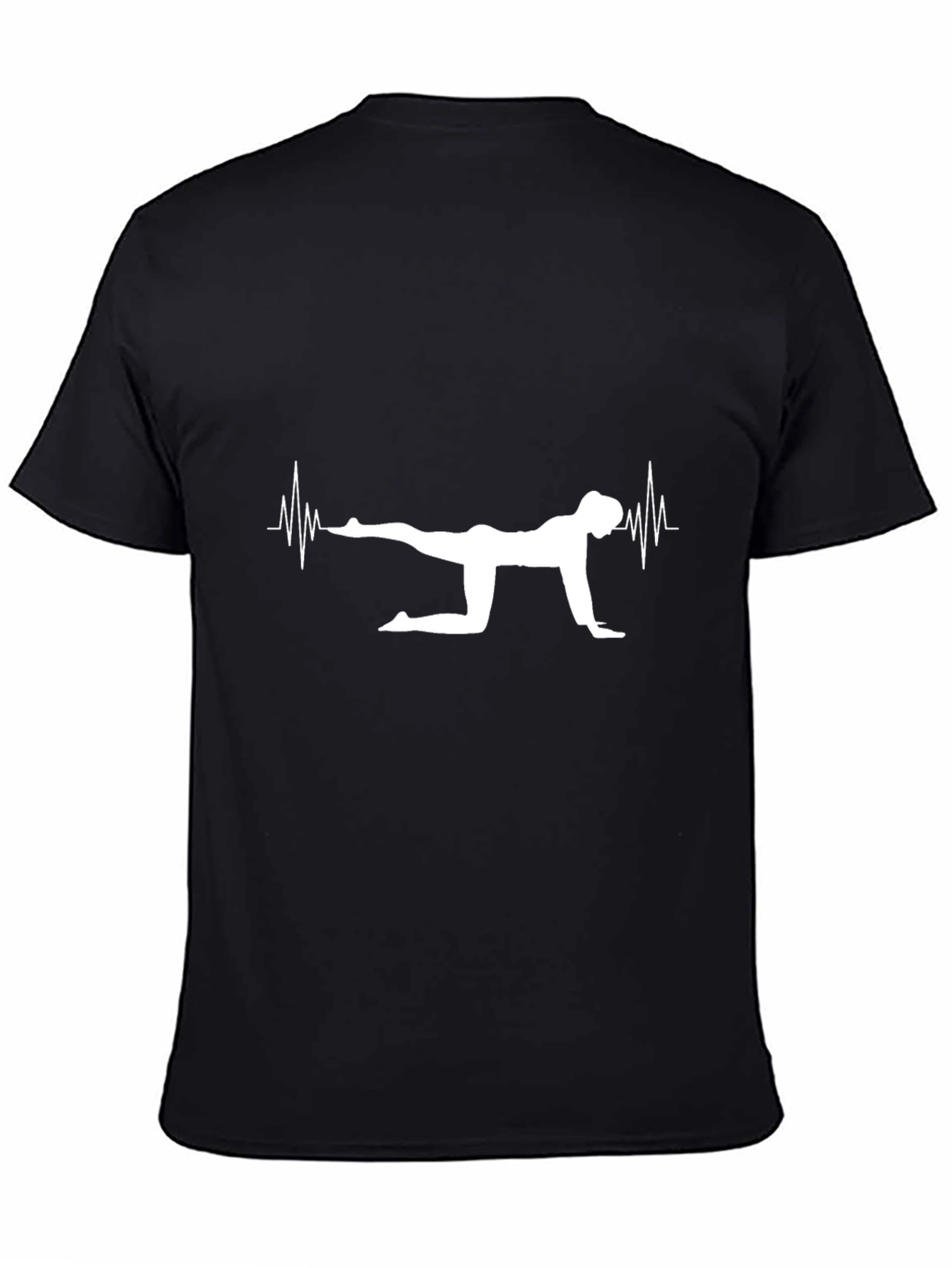 Yoga Heartbeat Graphic Tee - Black T-Shirt