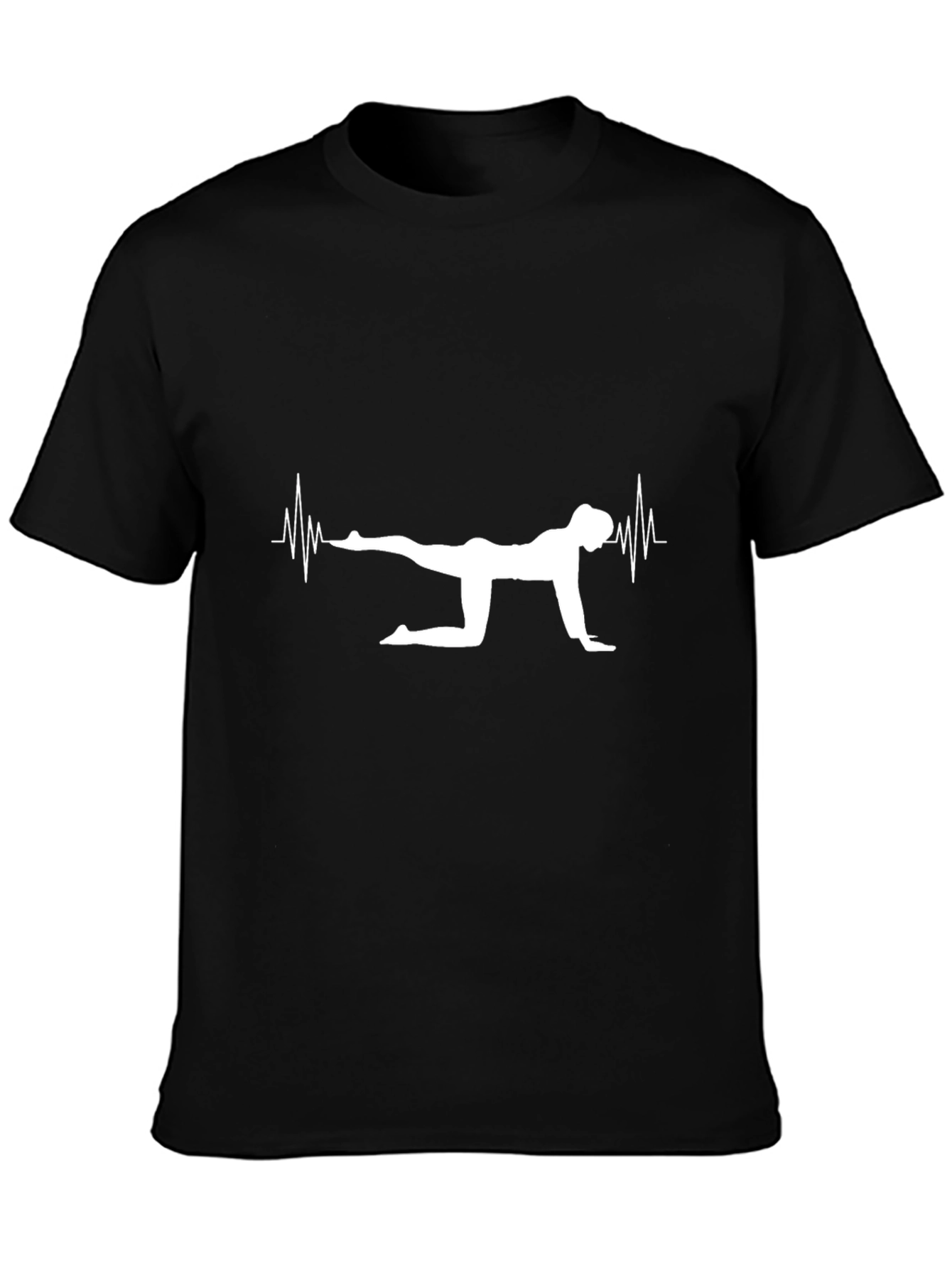 Yoga Heartbeat Graphic Tee - Black T-Shirt