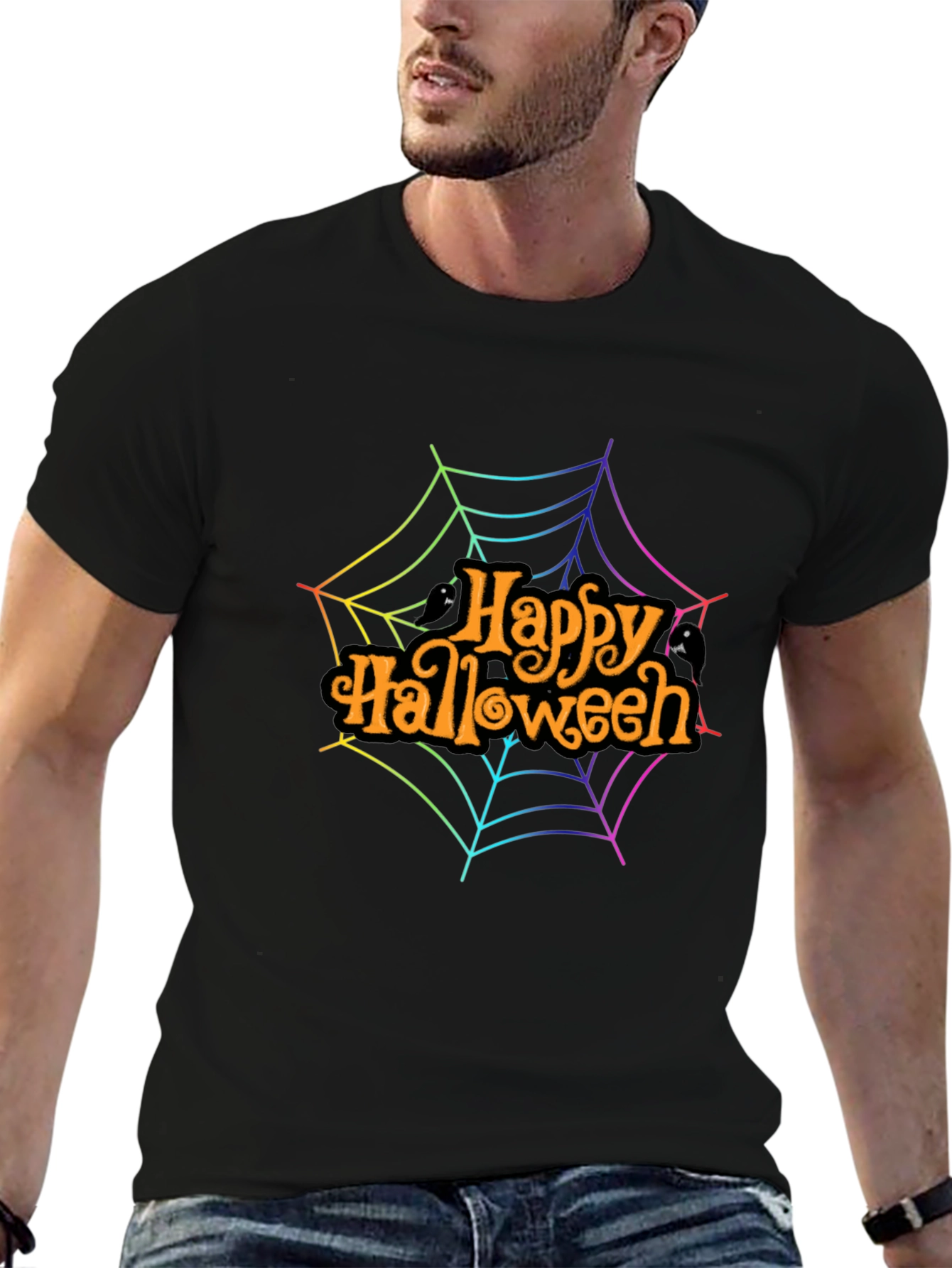 Happy Halloween Rainbow Web T-Shirt