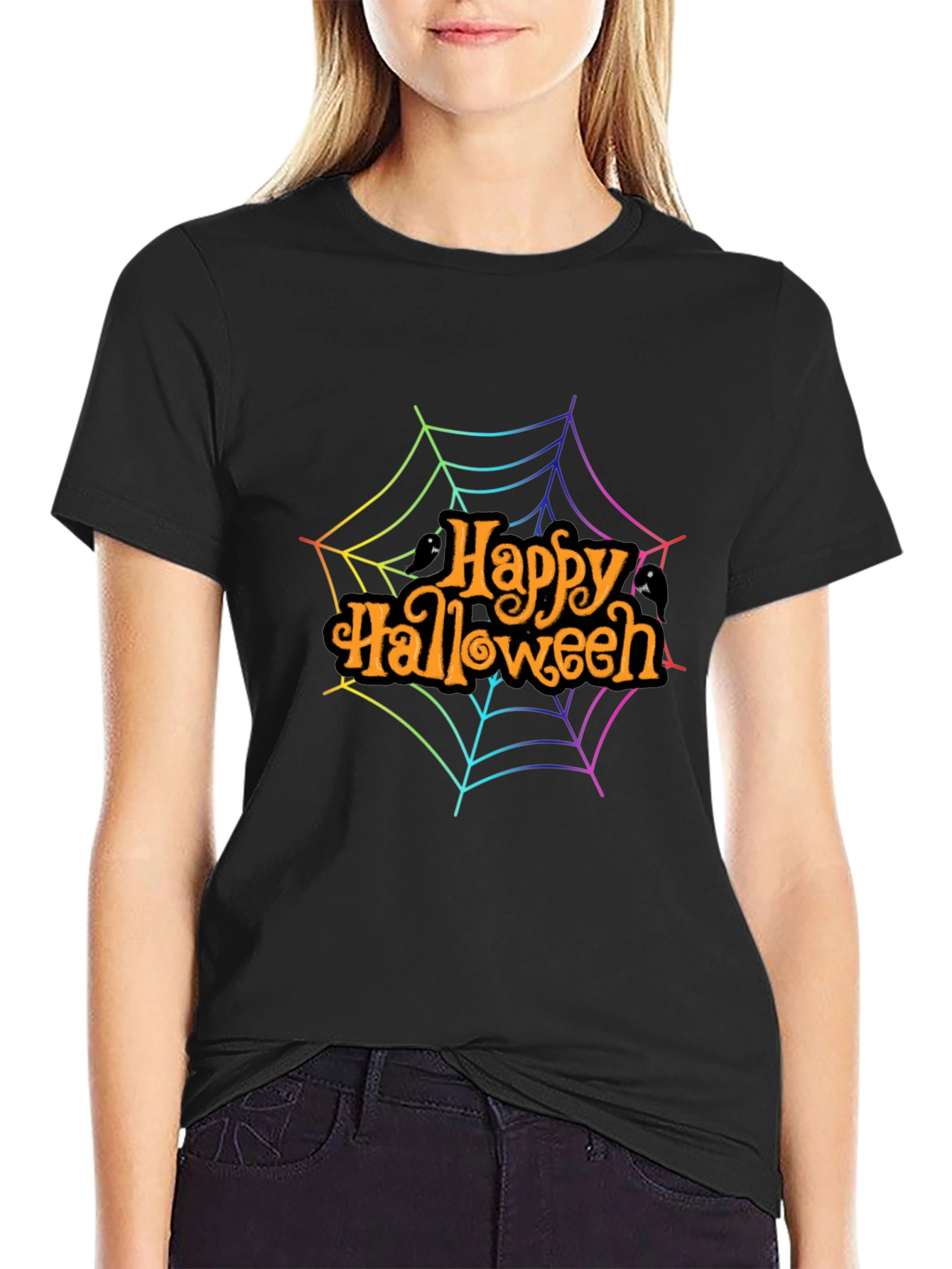 Happy Halloween Rainbow Web T-Shirt