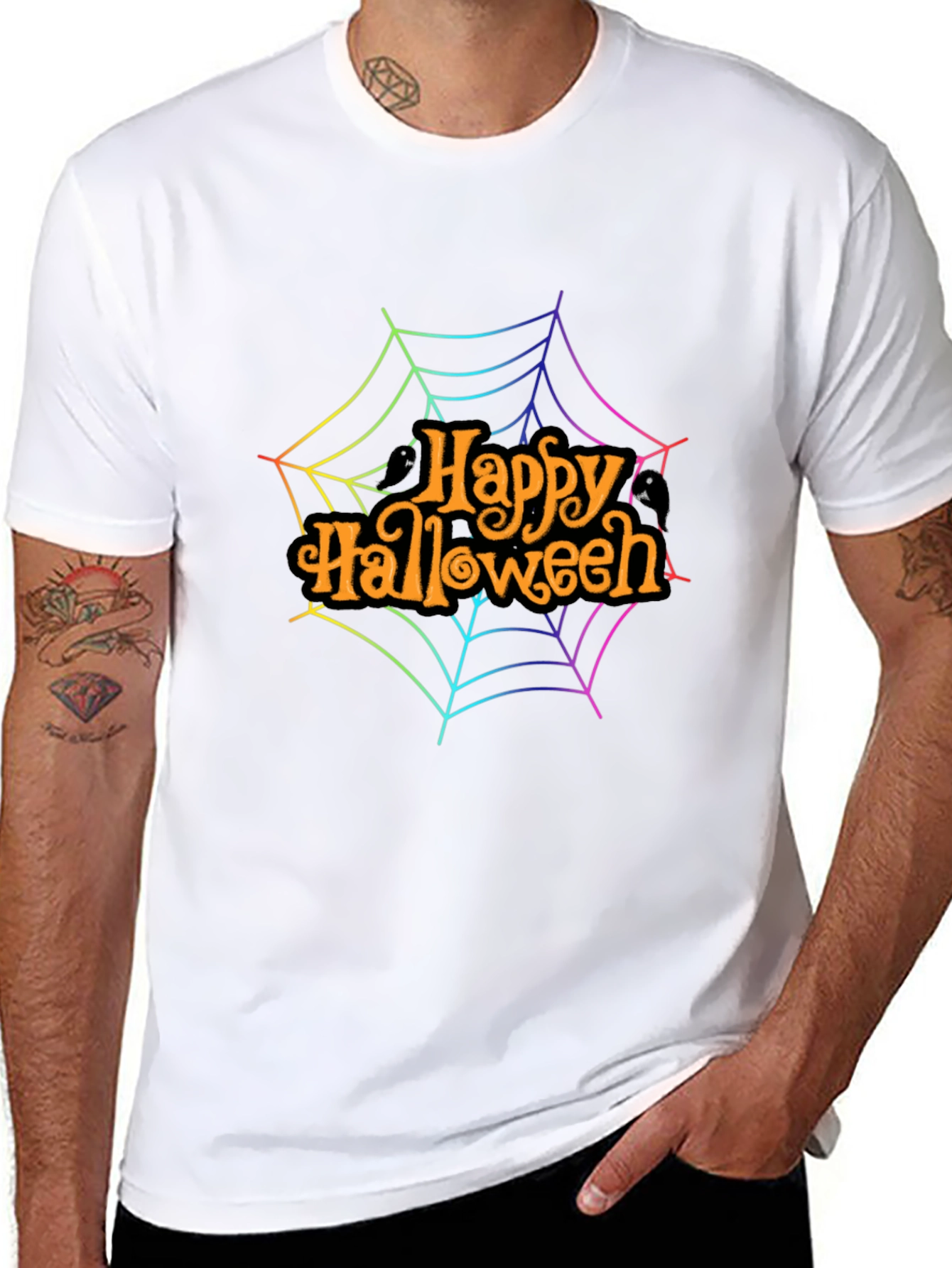 Happy Halloween Rainbow Web T-Shirt