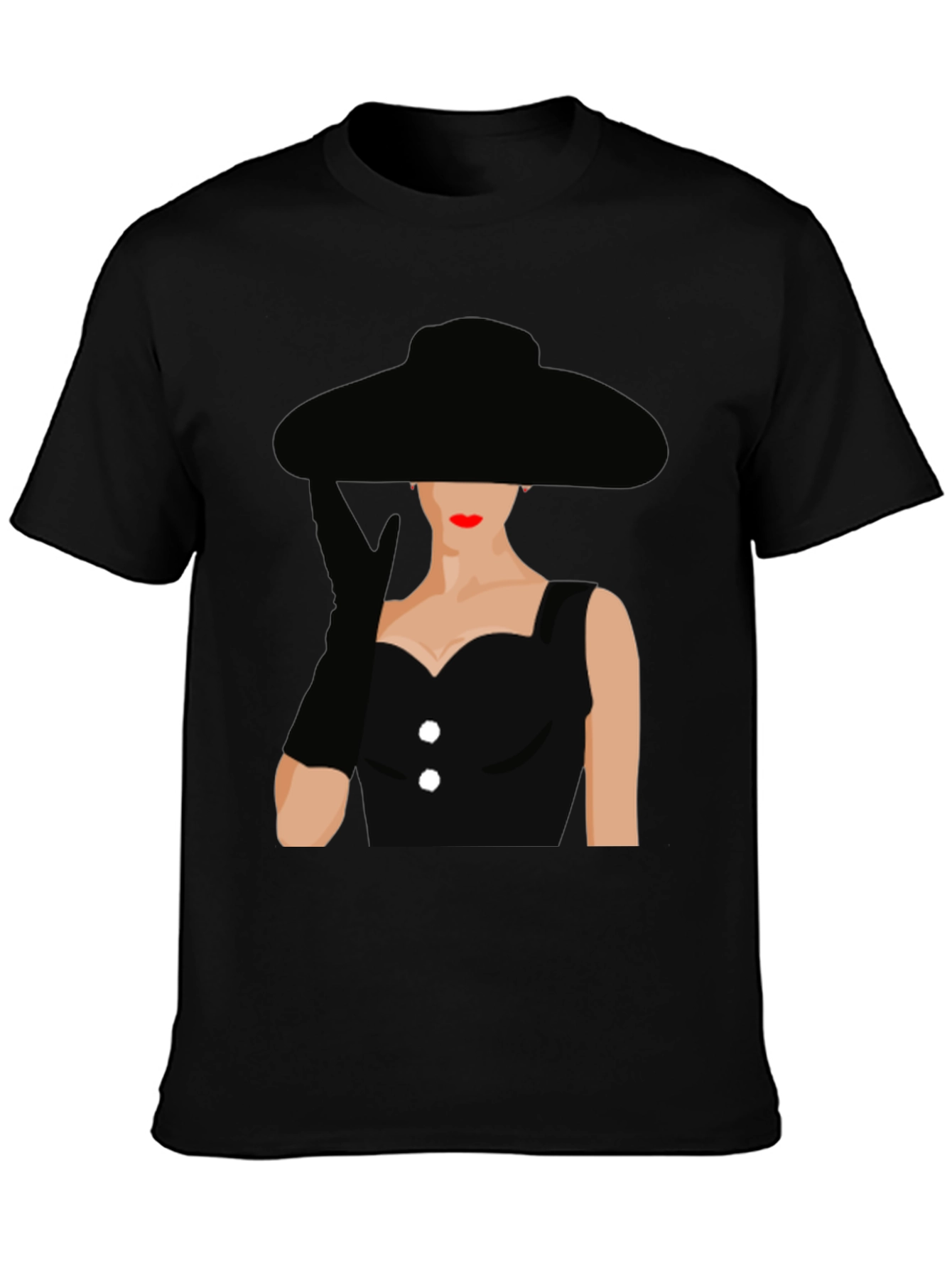 Audrey Hepburn Style Black T-Shirt