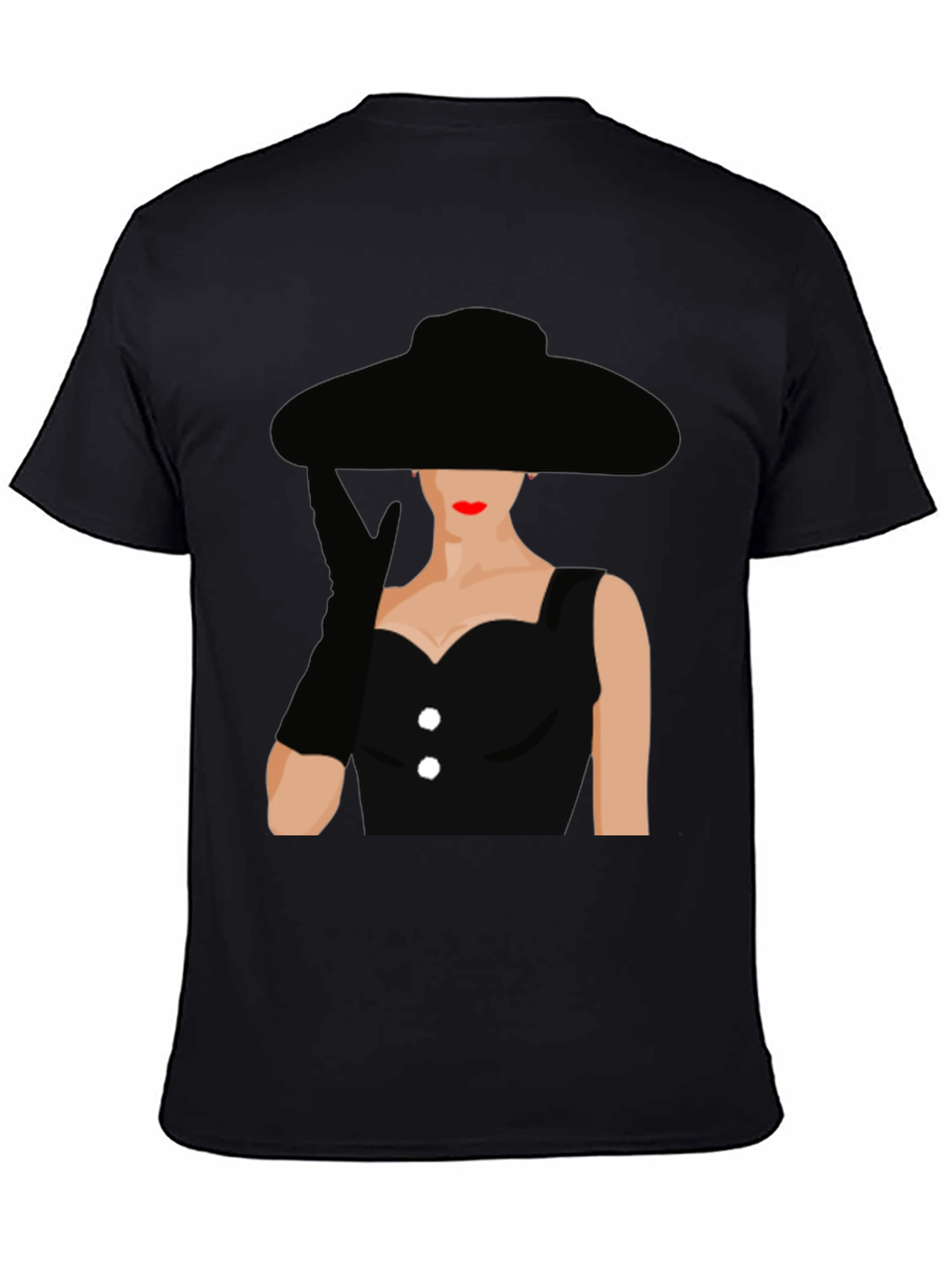 Audrey Hepburn Style Black T-Shirt