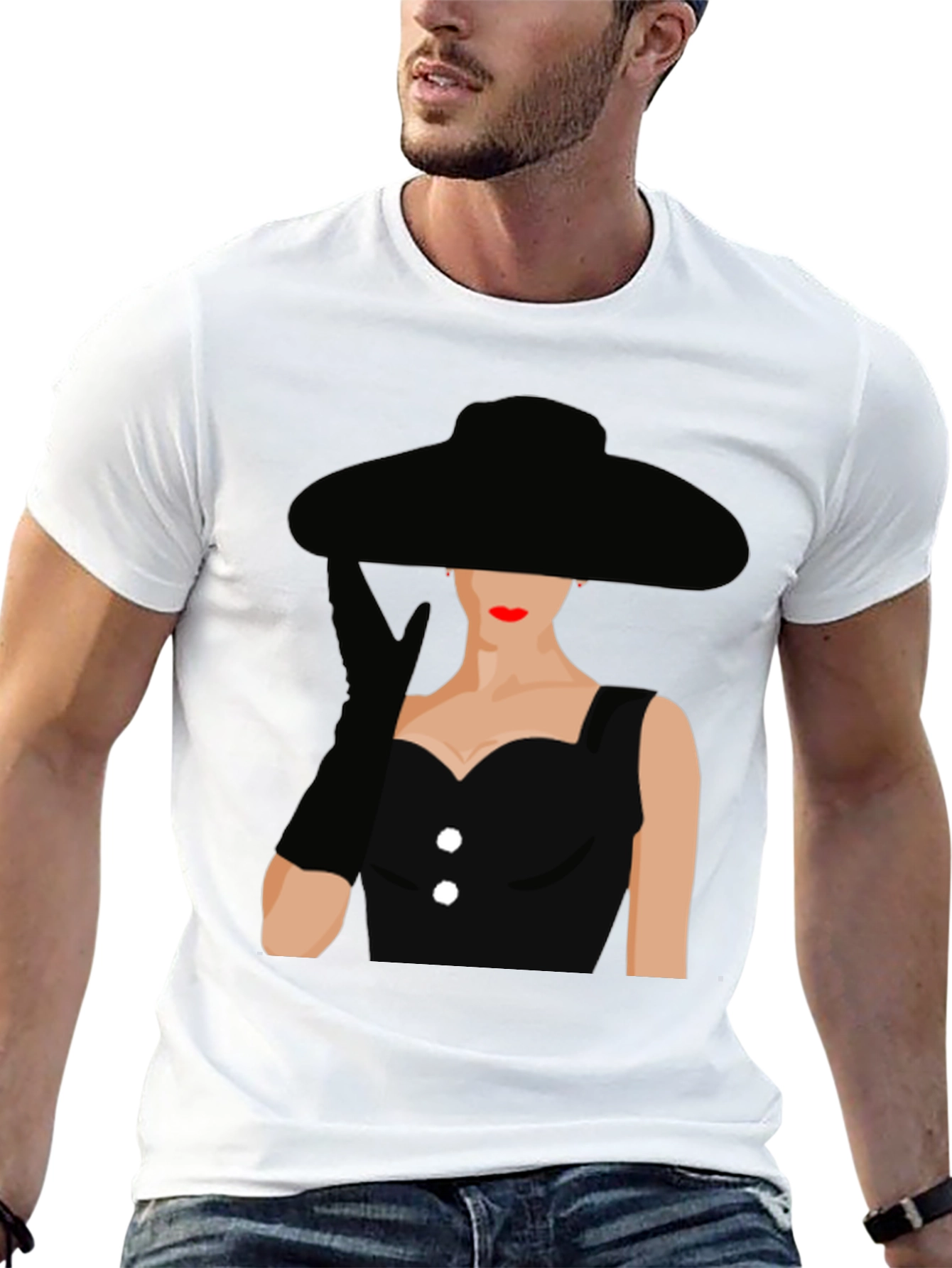 Audrey Hepburn Style Black T-Shirt