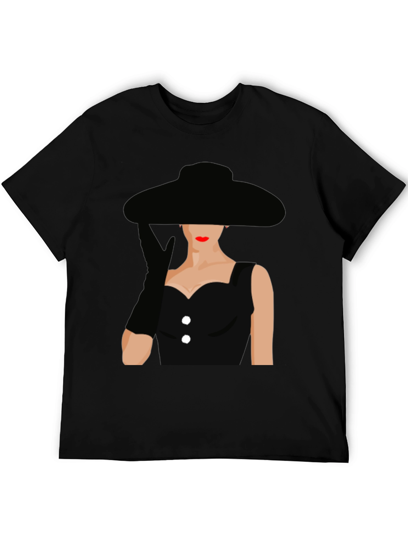 Audrey Hepburn Style Black T-Shirt