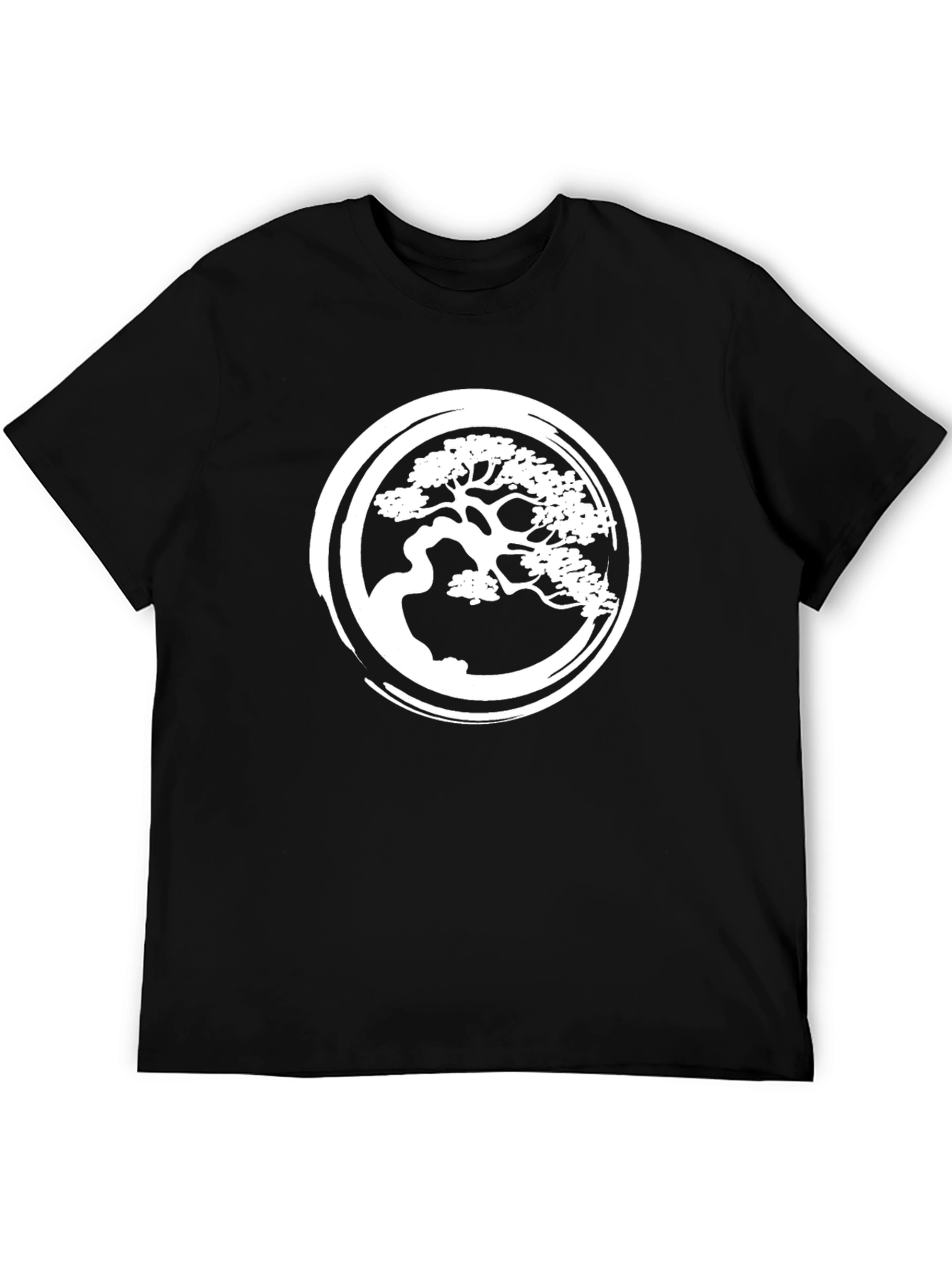 Bonsai Tree Graphic Tee - Stylish Black Cotton Shirt