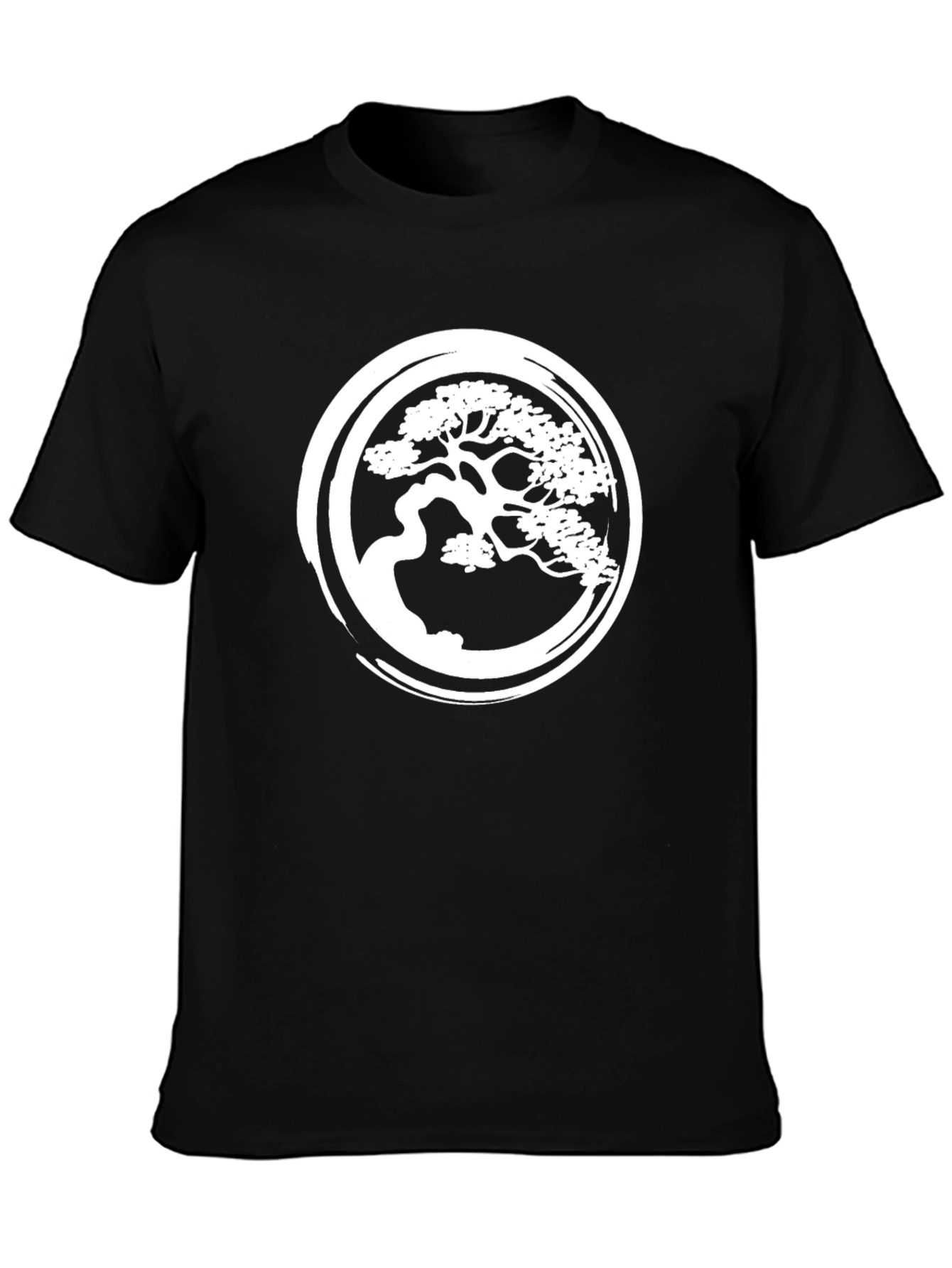 Bonsai Tree Graphic Tee - Stylish Black Cotton Shirt