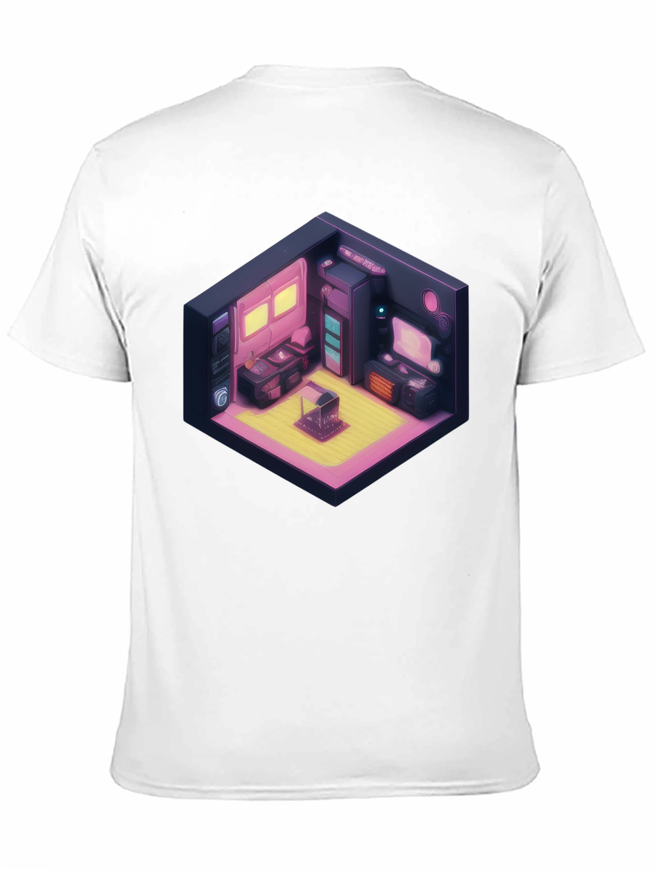 Retro Isometric Room Black T-Shirt