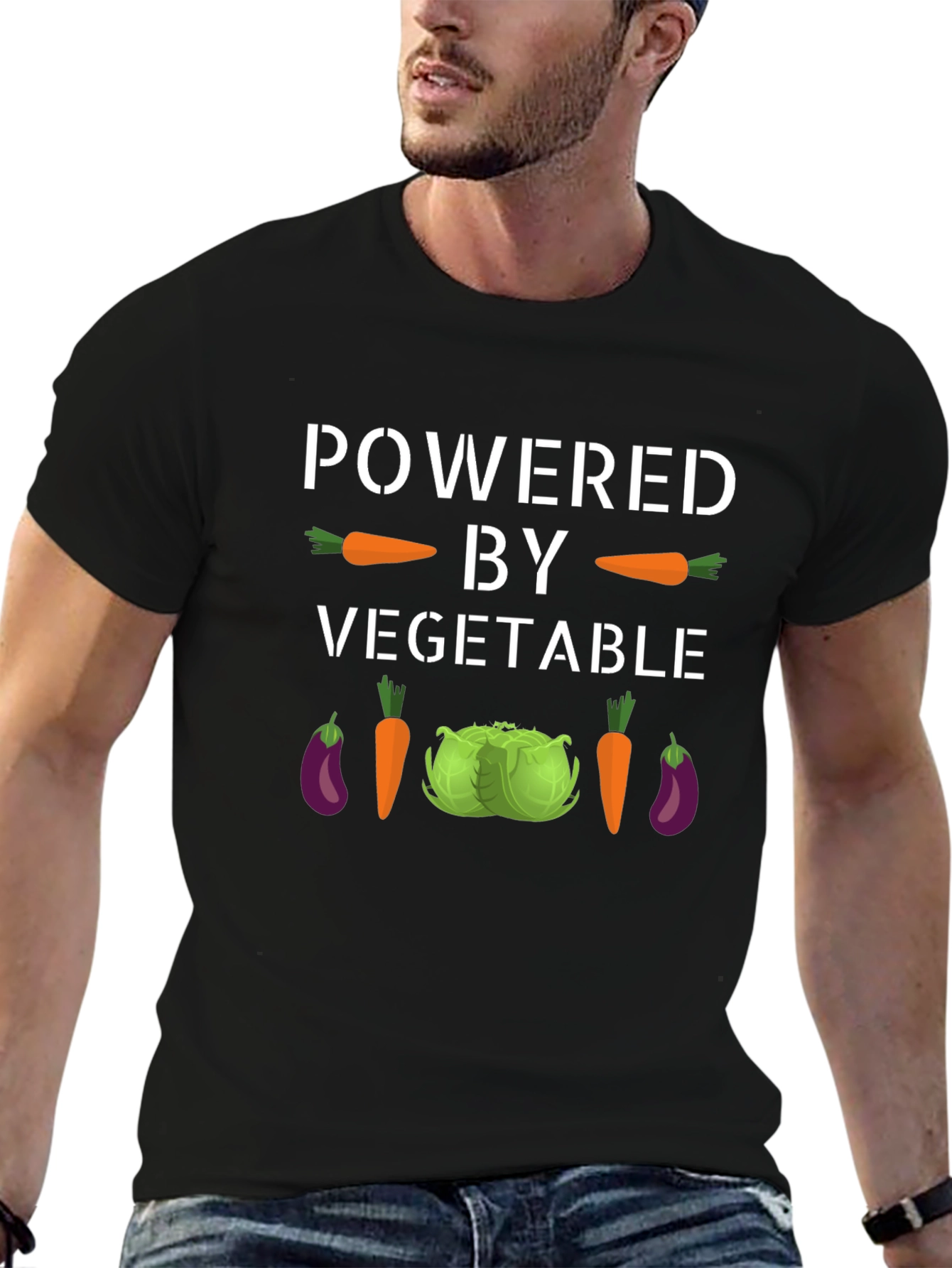 Powered By Vegetables Graphic T-Shirt