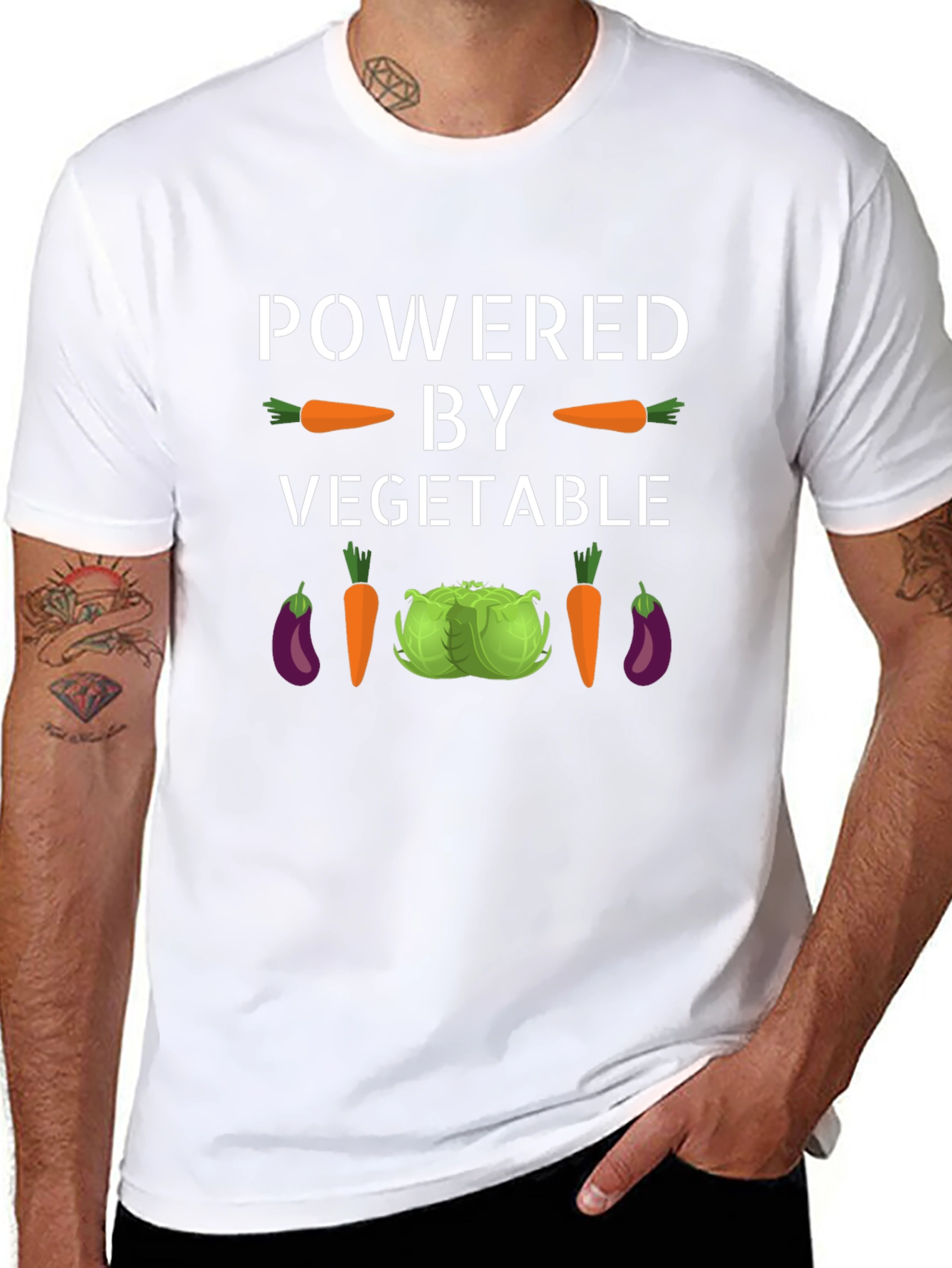 Powered By Vegetables Graphic T-Shirt