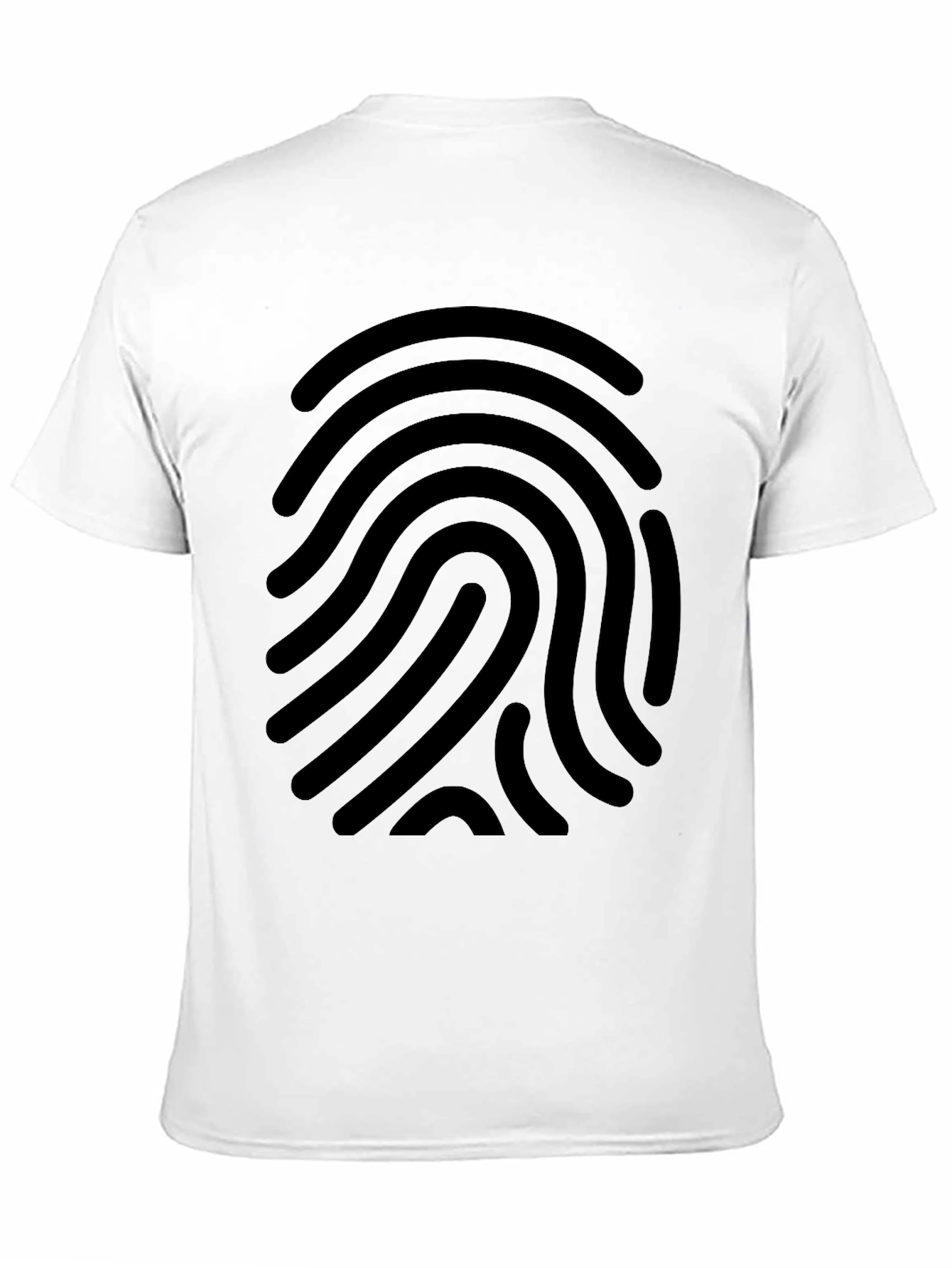 Fingerprint Graphic Tee - Black Cotton Casual Shirt
