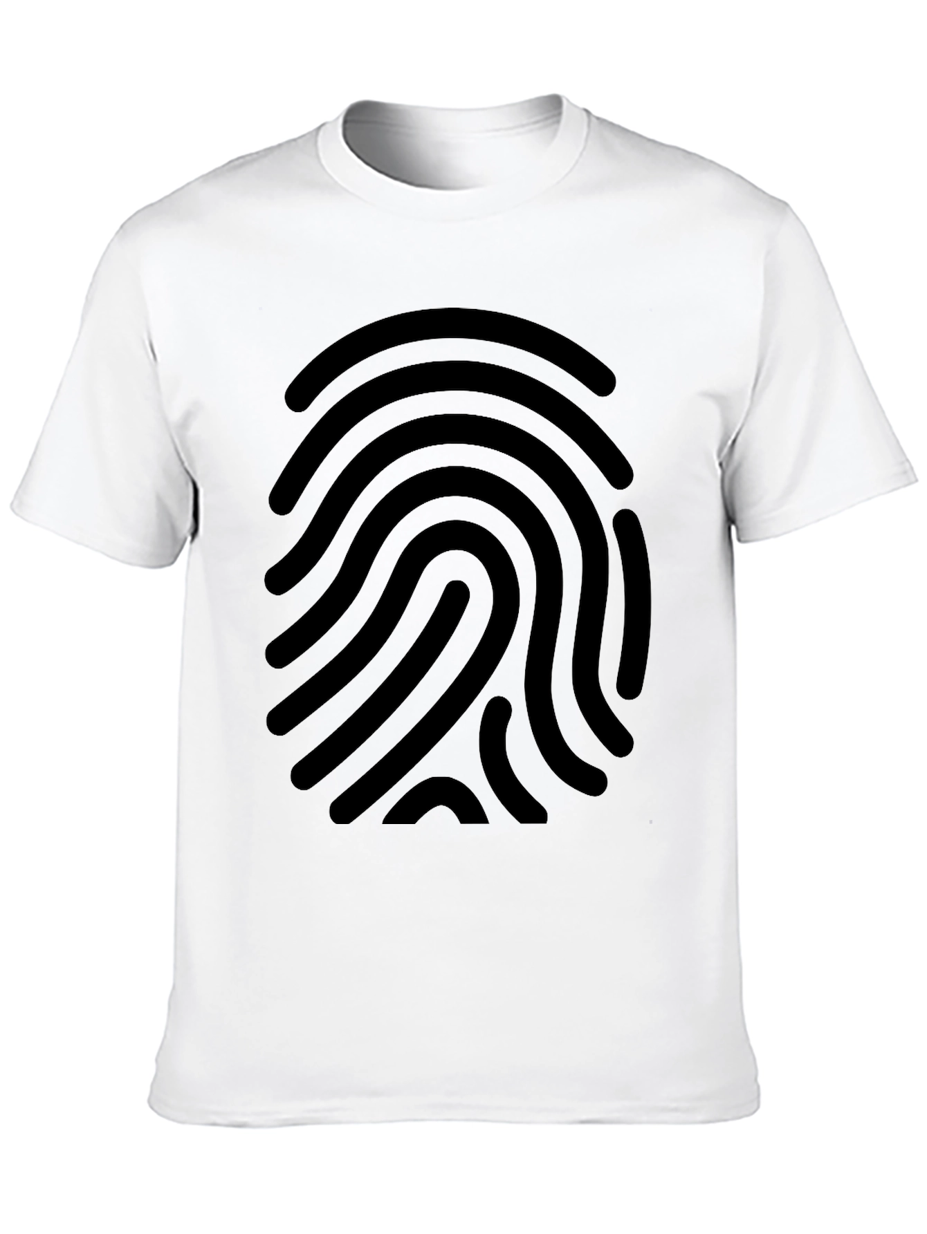 Fingerprint Graphic Tee - Black Cotton Casual Shirt