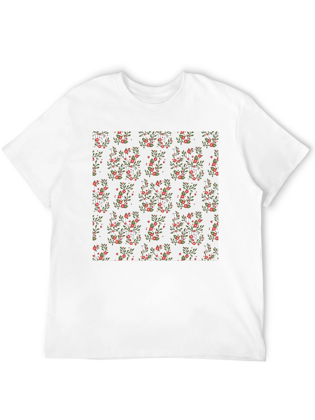 Floral Pattern T-Shirt: Stylish Mens Graphic Tee