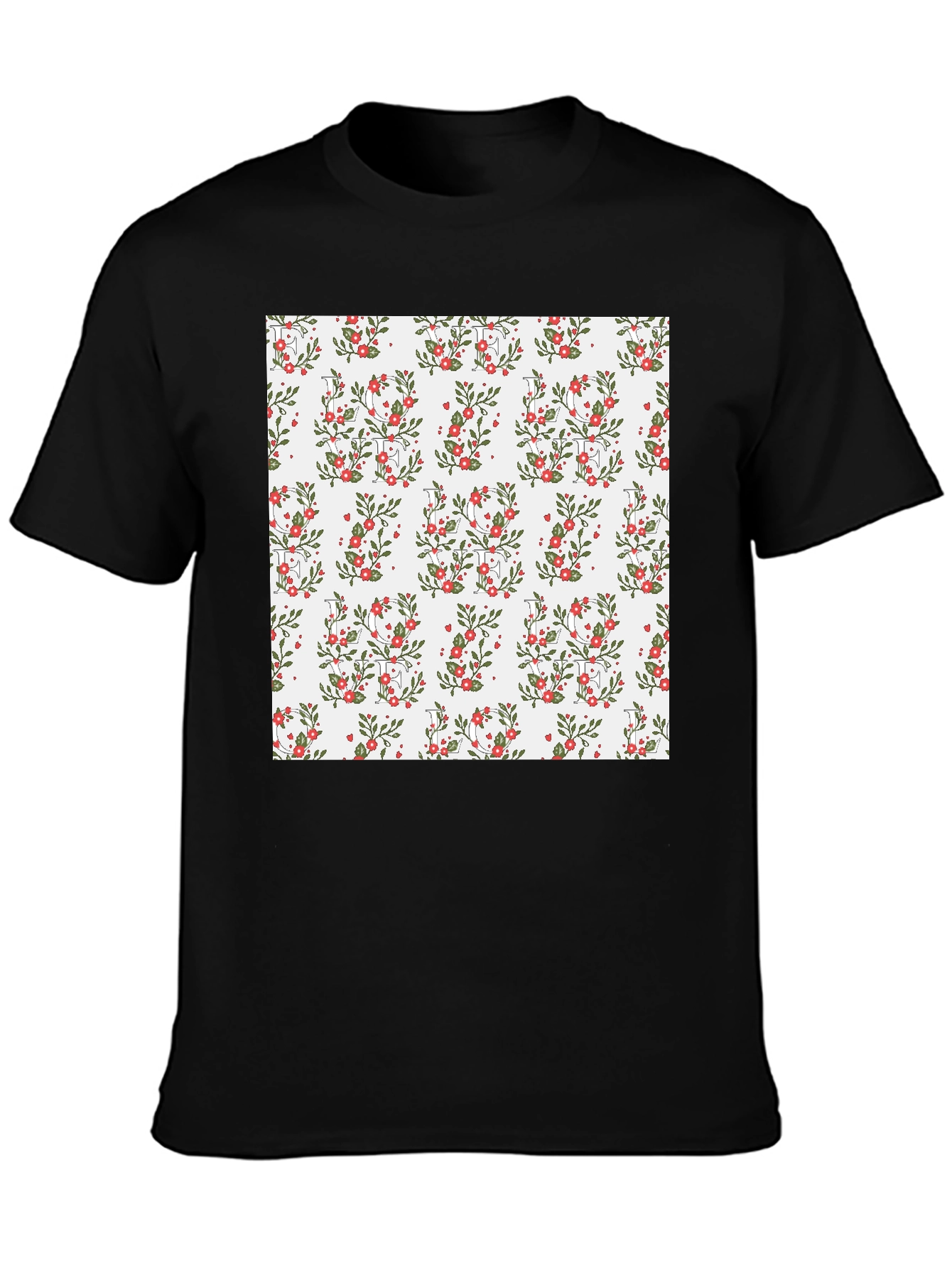 Floral Pattern T-Shirt: Stylish Mens Graphic Tee