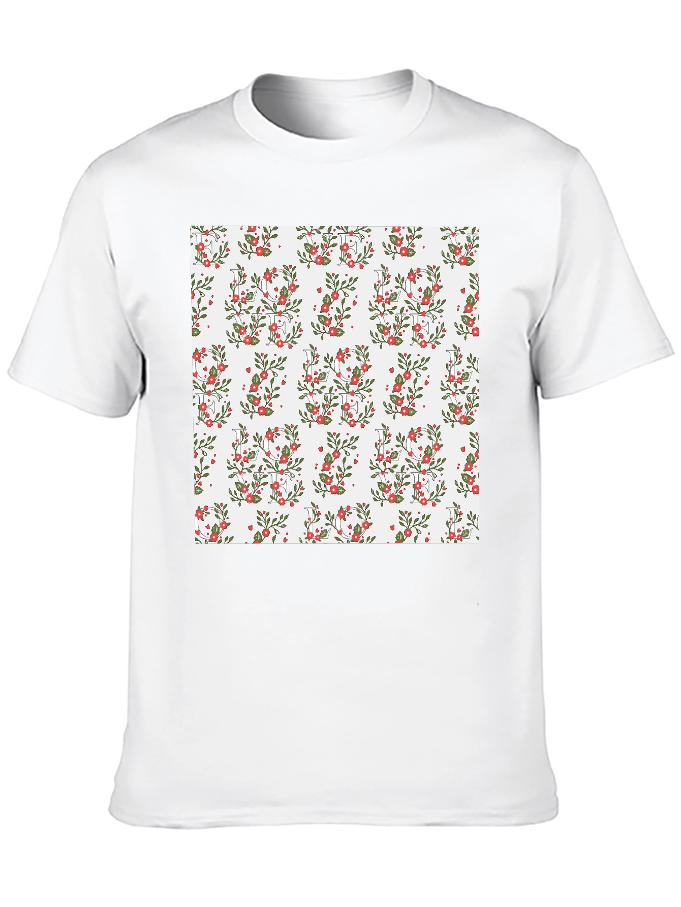 Floral Pattern T-Shirt: Stylish Mens Graphic Tee
