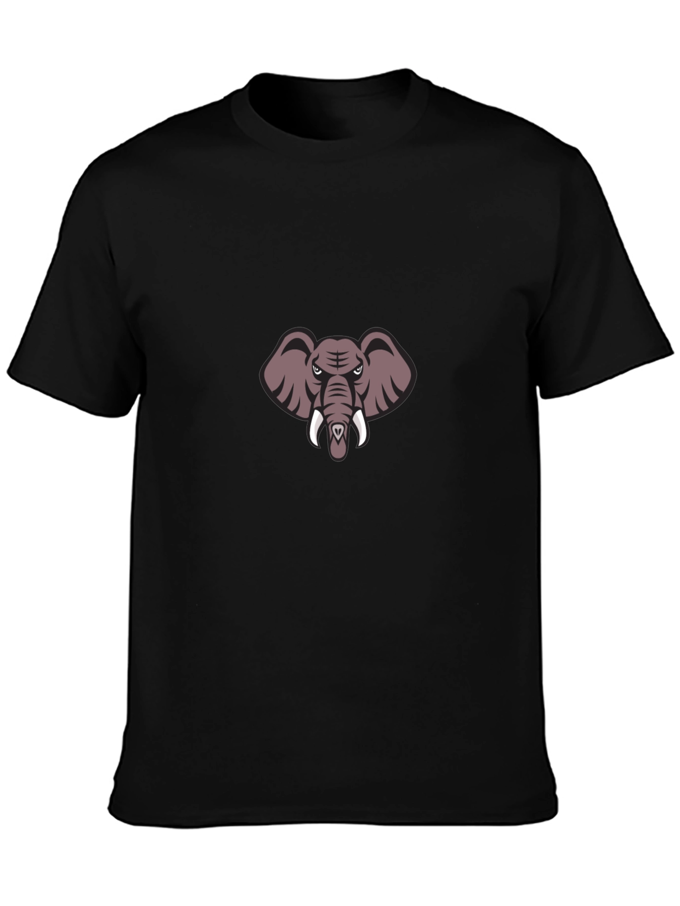 Mens Black T-Shirt with Elephant Graphic