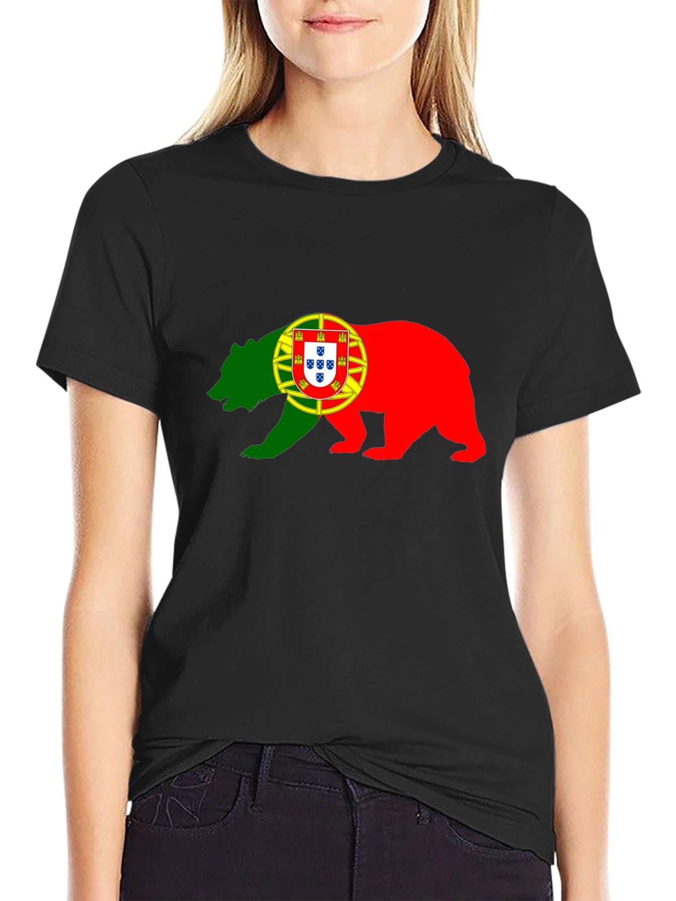 Portugal Flag Bear Graphic T-Shirt