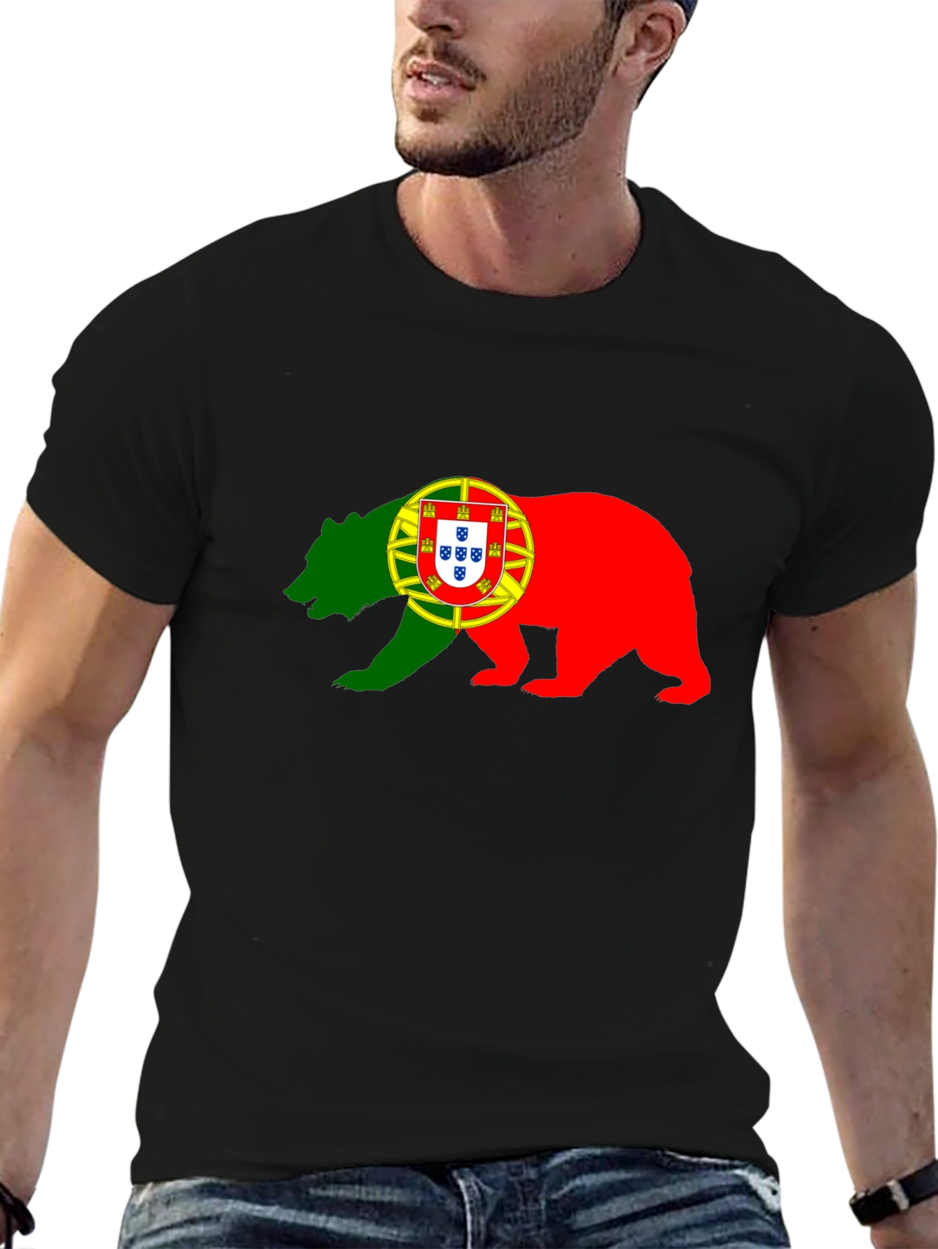 Portugal Flag Bear Graphic T-Shirt