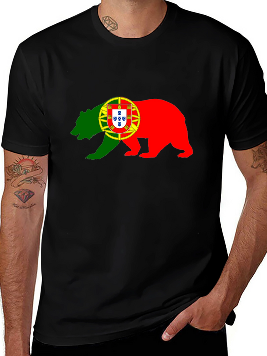 Portugal Flag Bear Graphic T-Shirt