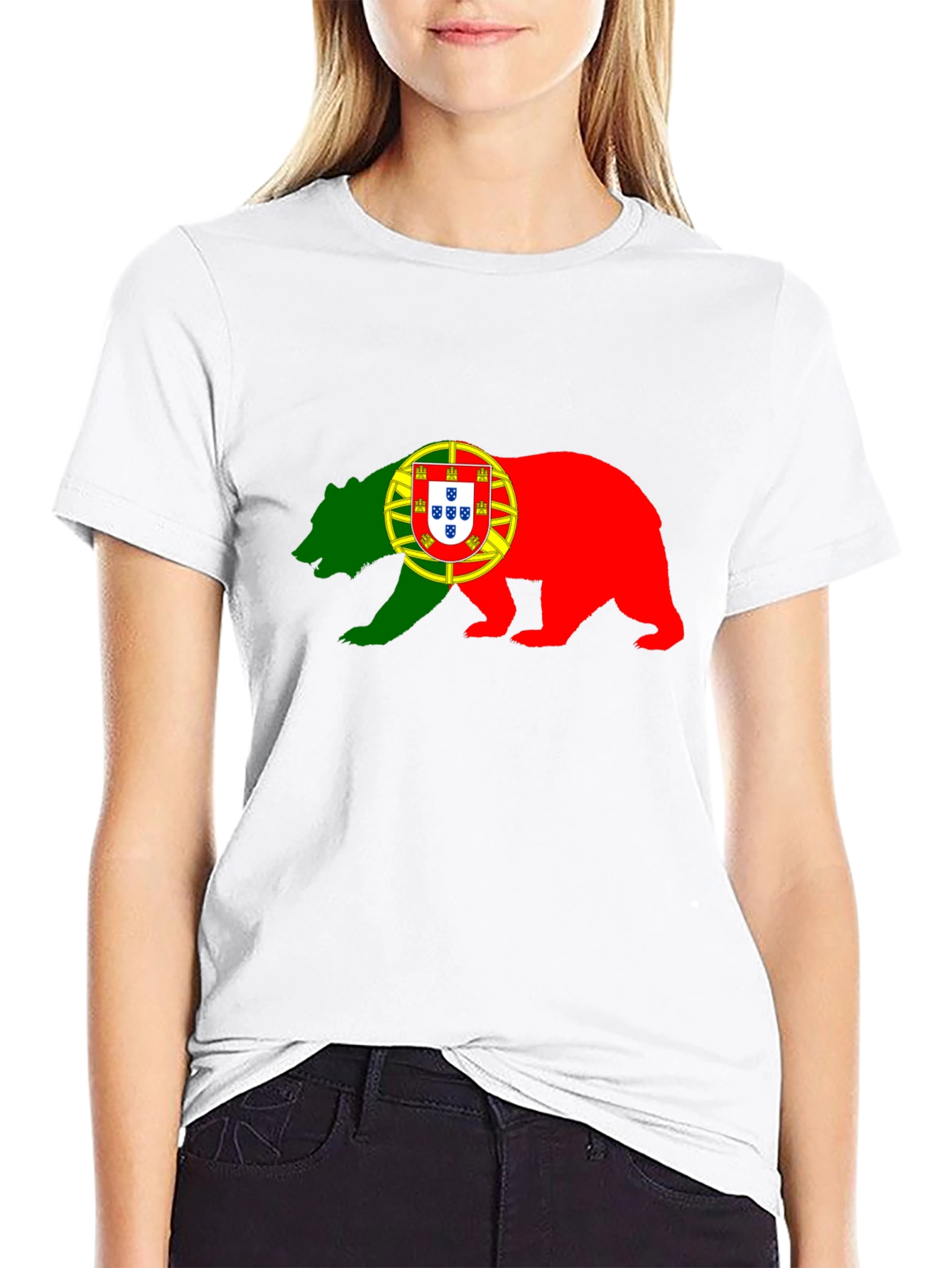 Portugal Flag Bear Graphic T-Shirt