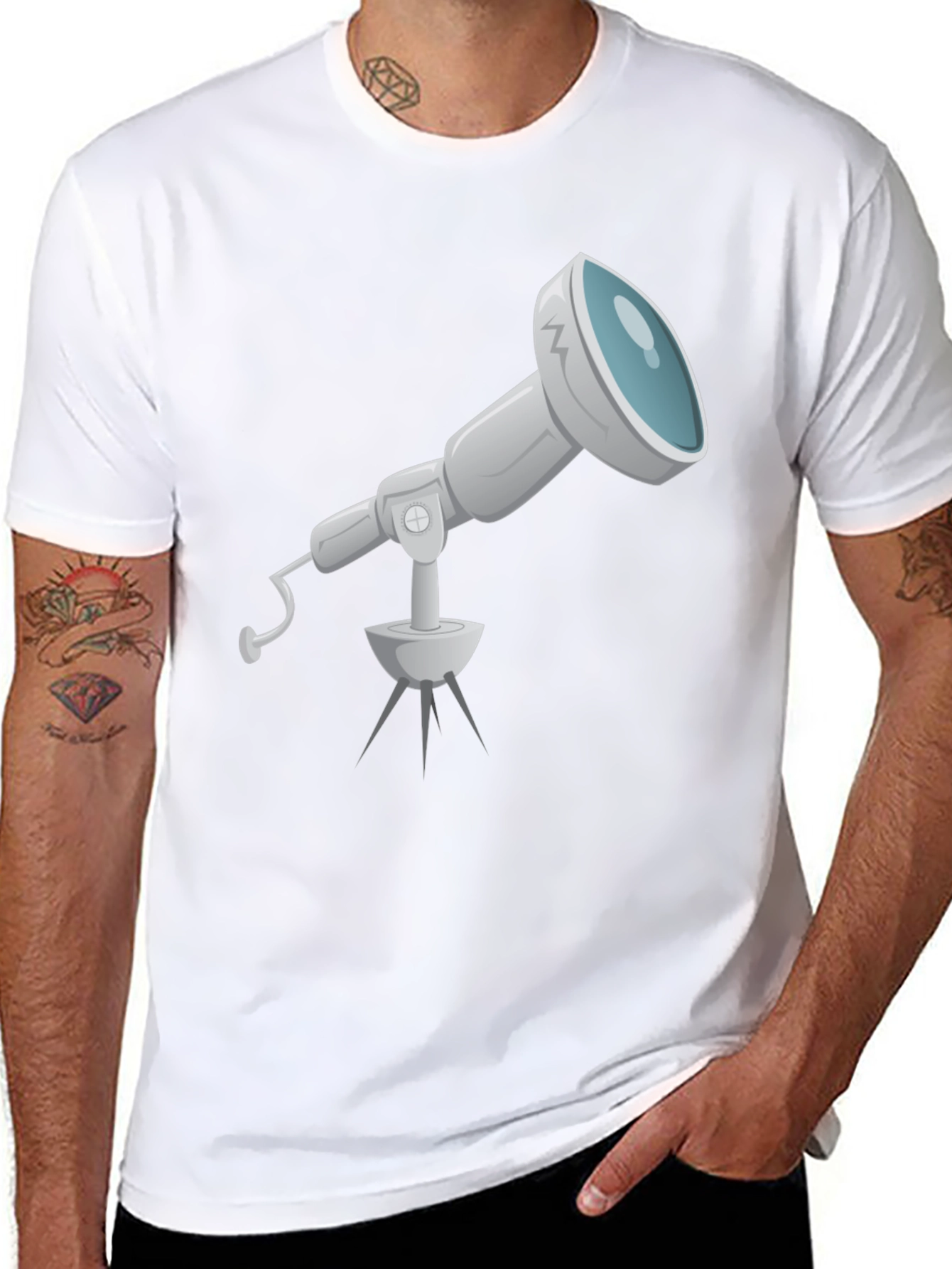 Telescope Graphic Tee - Black Cotton Comfort