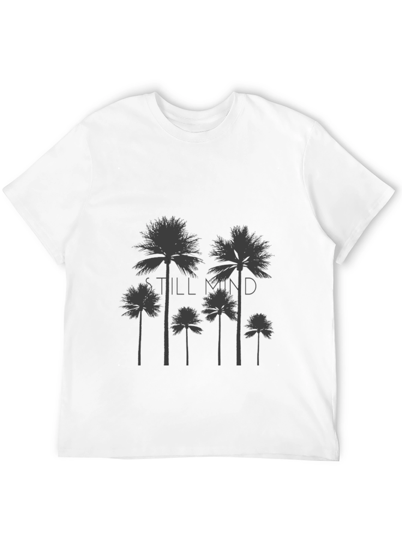 Still Mind Palm Tree Graphic T-Shirt - Black