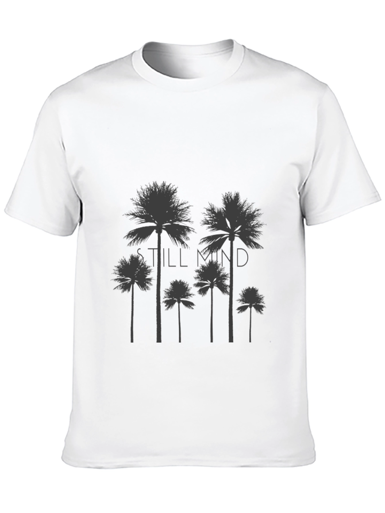 Still Mind Palm Tree Graphic T-Shirt - Black