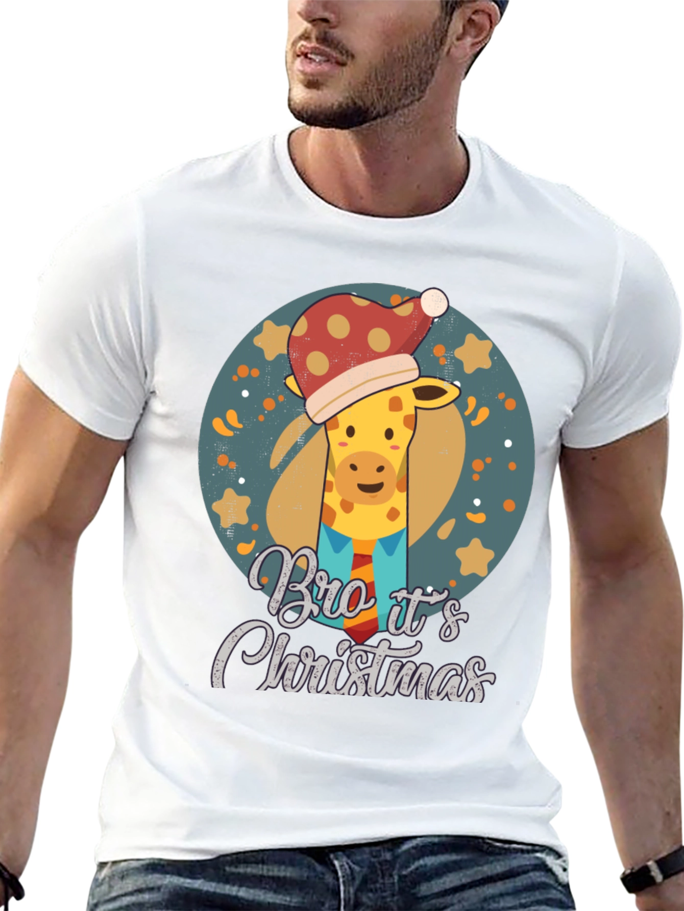 Christmas Giraffe T-Shirt - Bro Its Christmas