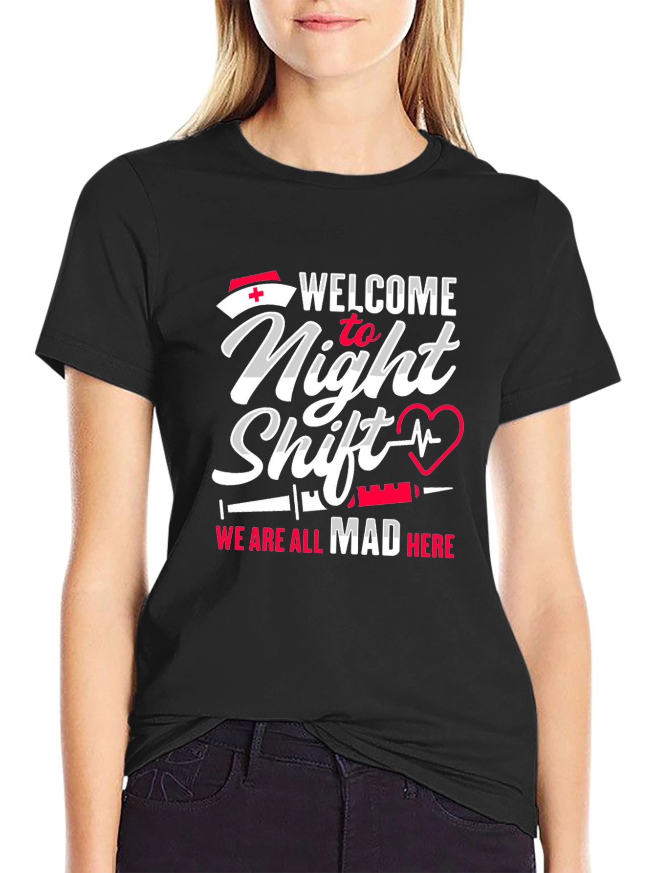 Night Shift Nurse T-Shirt - Mad Here