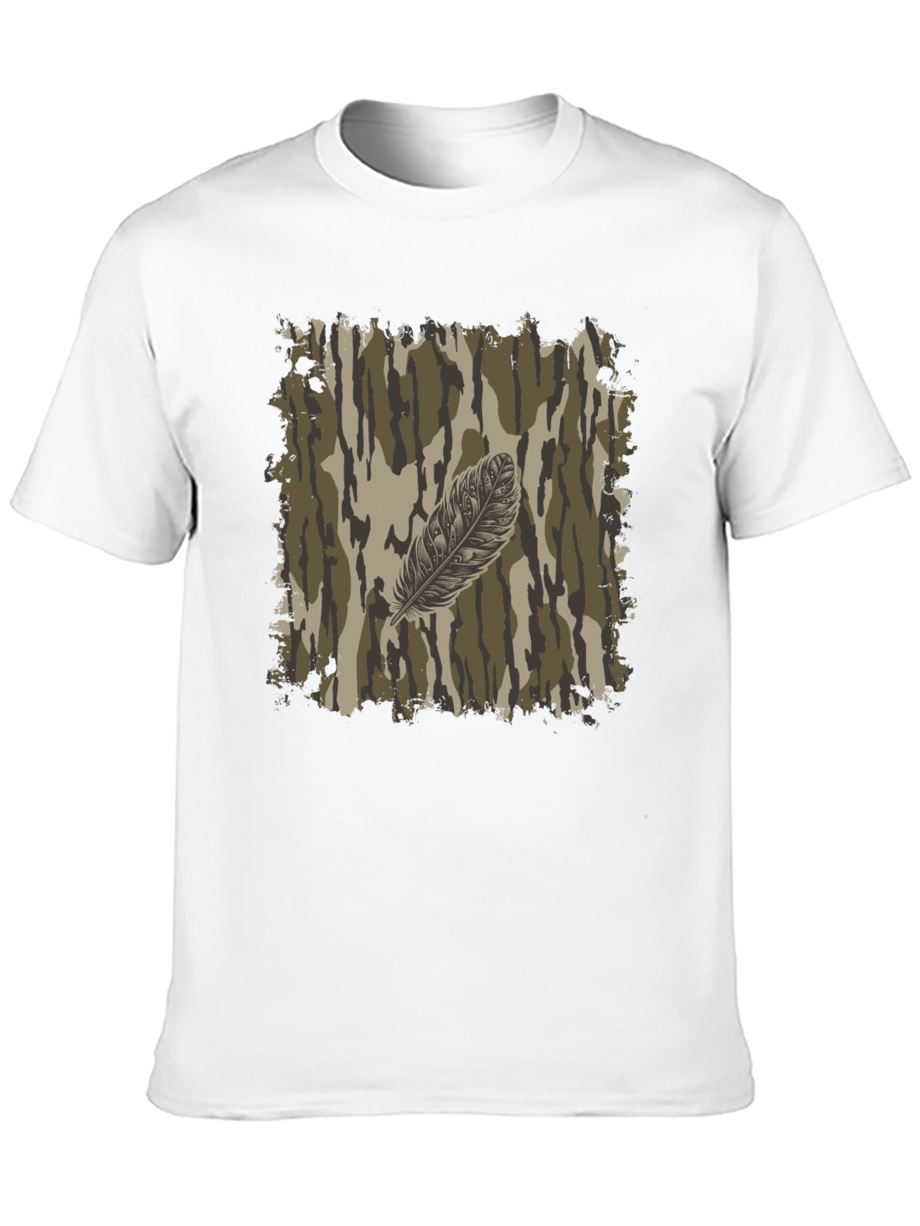 Camo Feather Graphic Tee - Mens Black T-Shirt