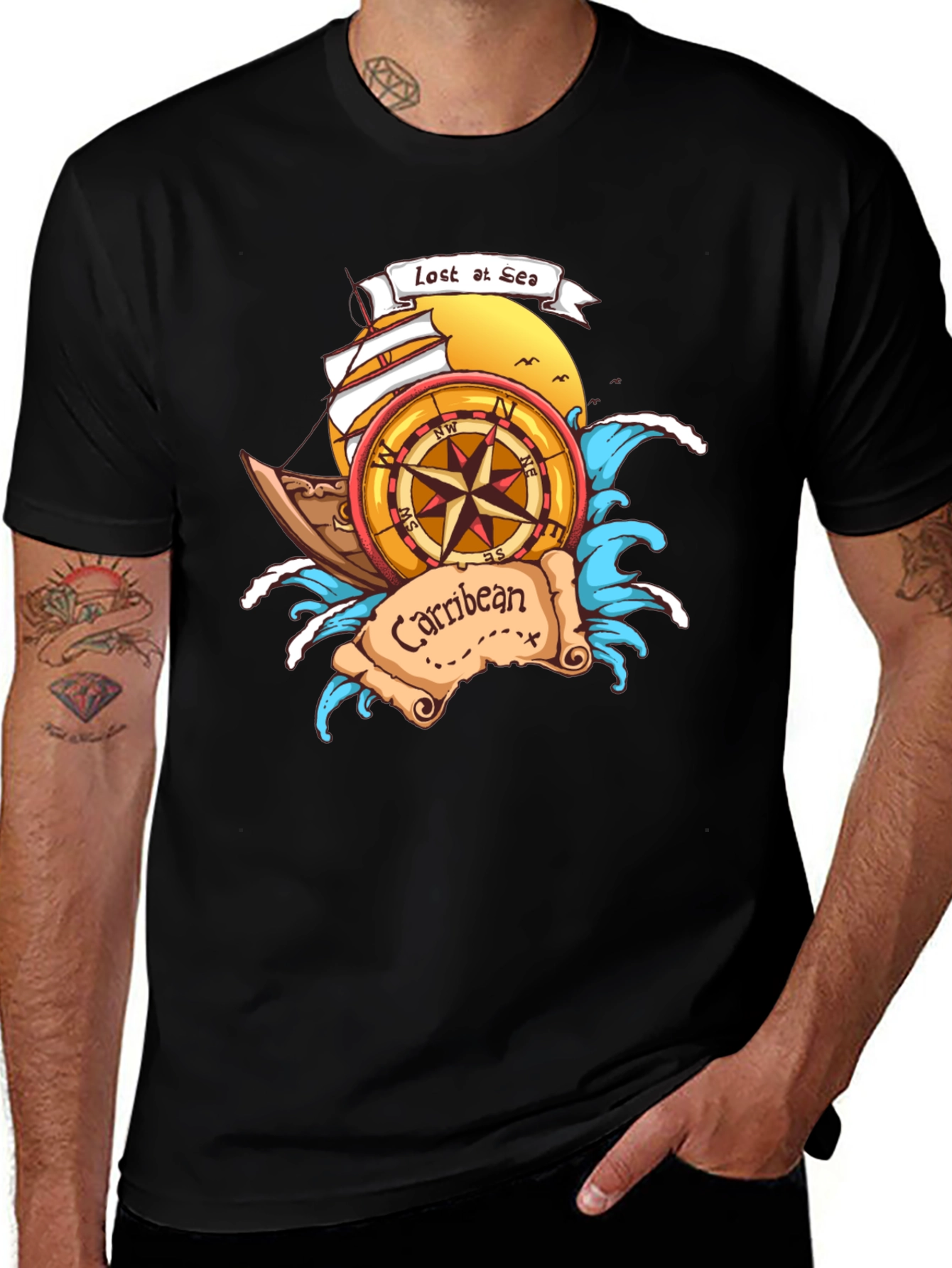 Lost at Sea Caribbean T-Shirt