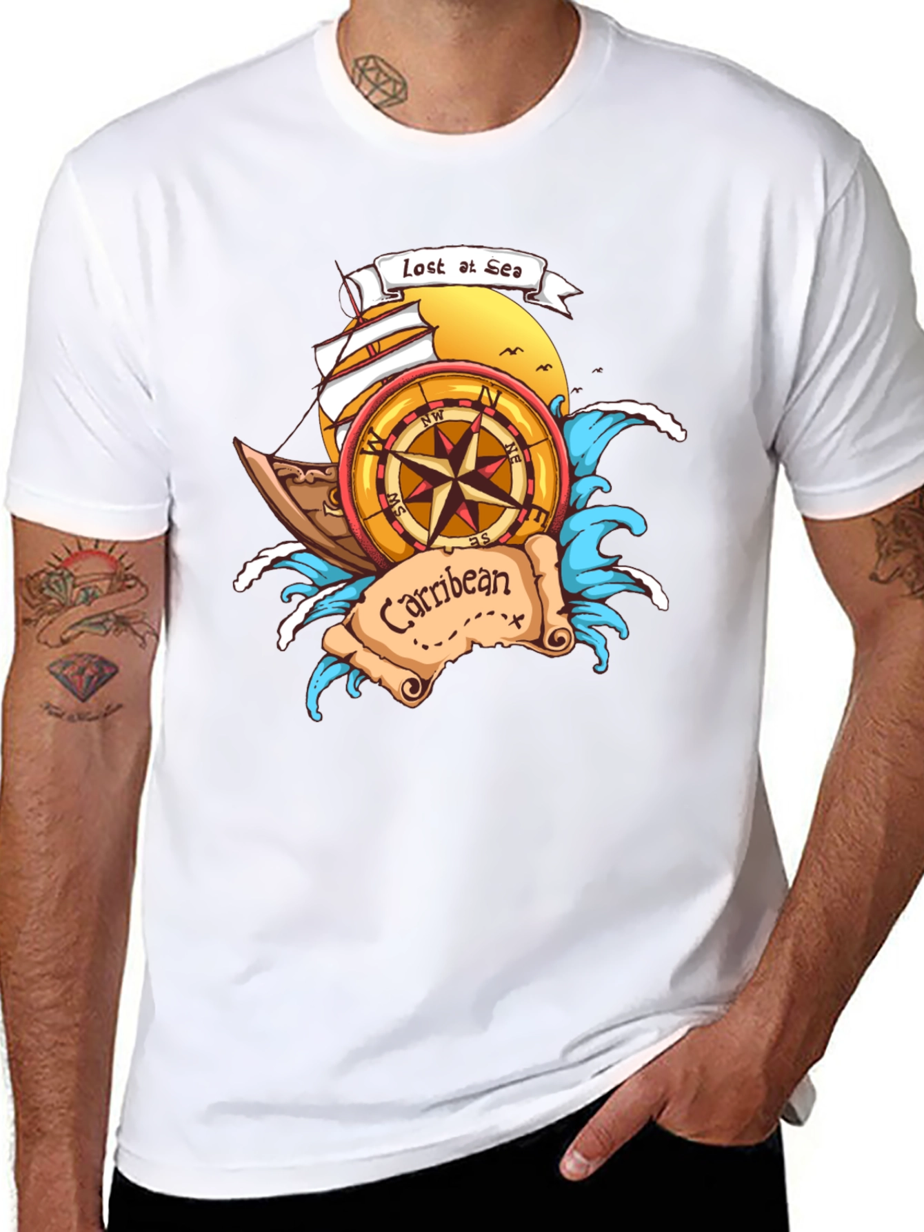 Lost at Sea Caribbean T-Shirt