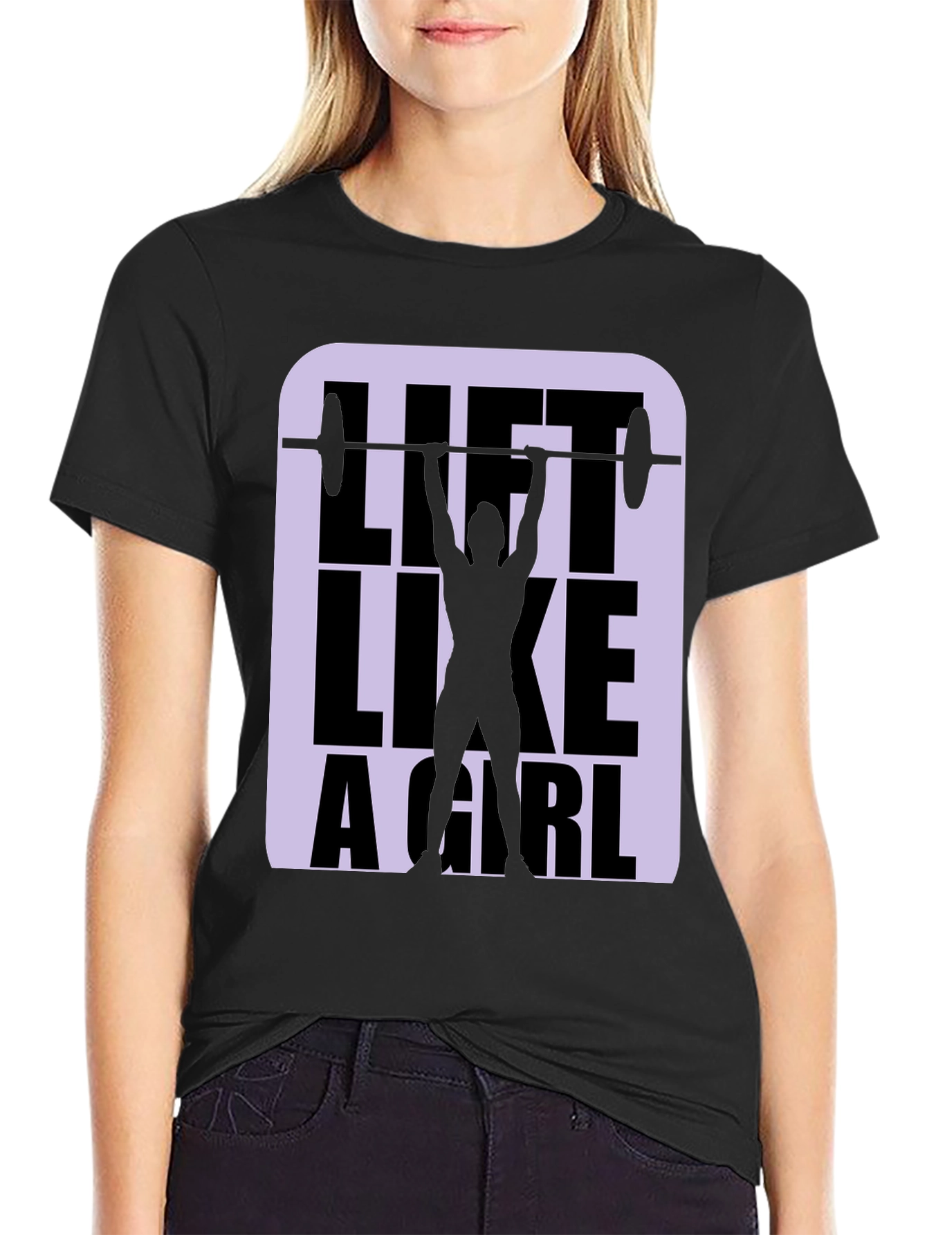 Lift Like A Girl - Black Graphic Tee