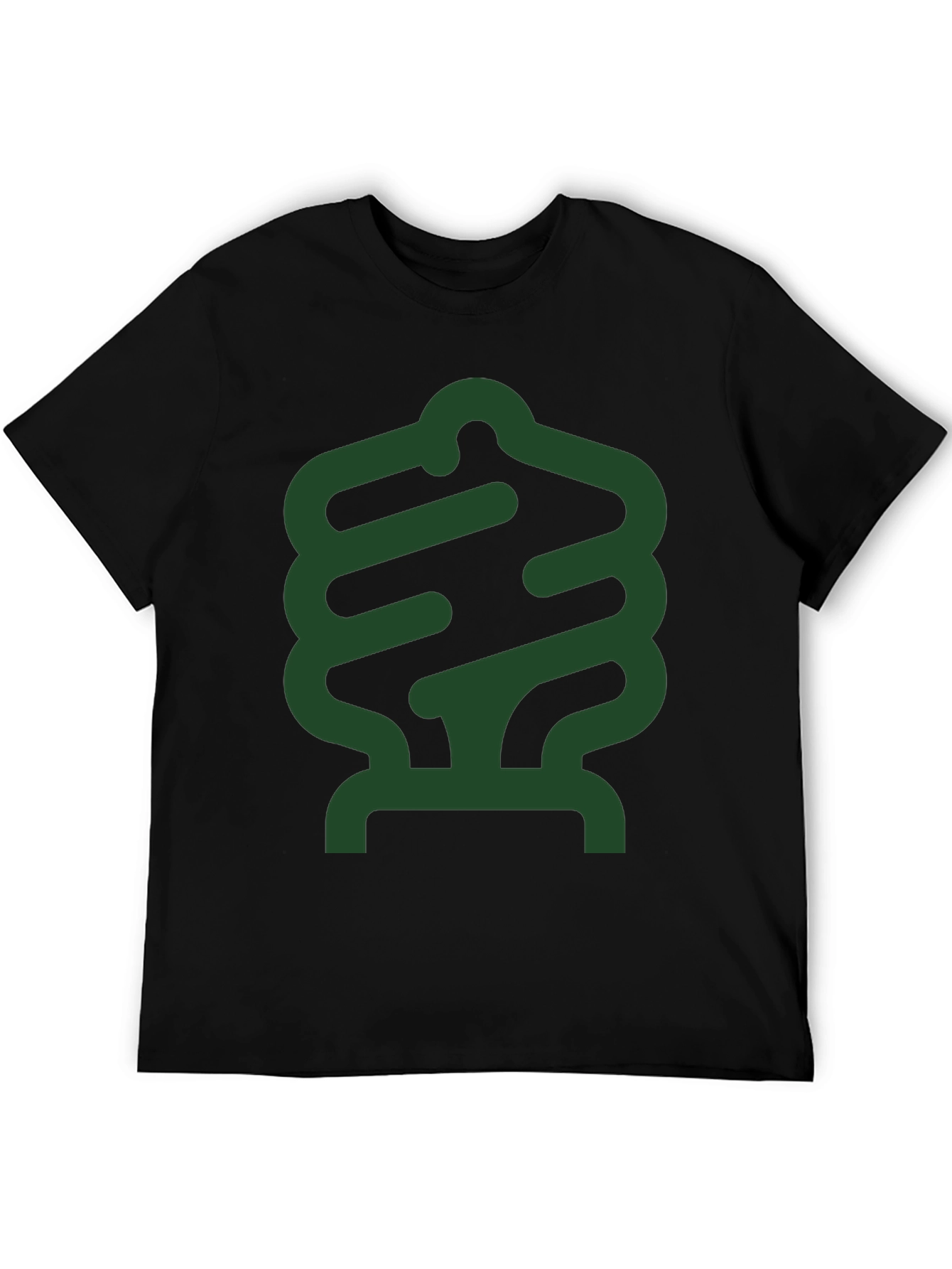 Abstract Green Design Black T-Shirt