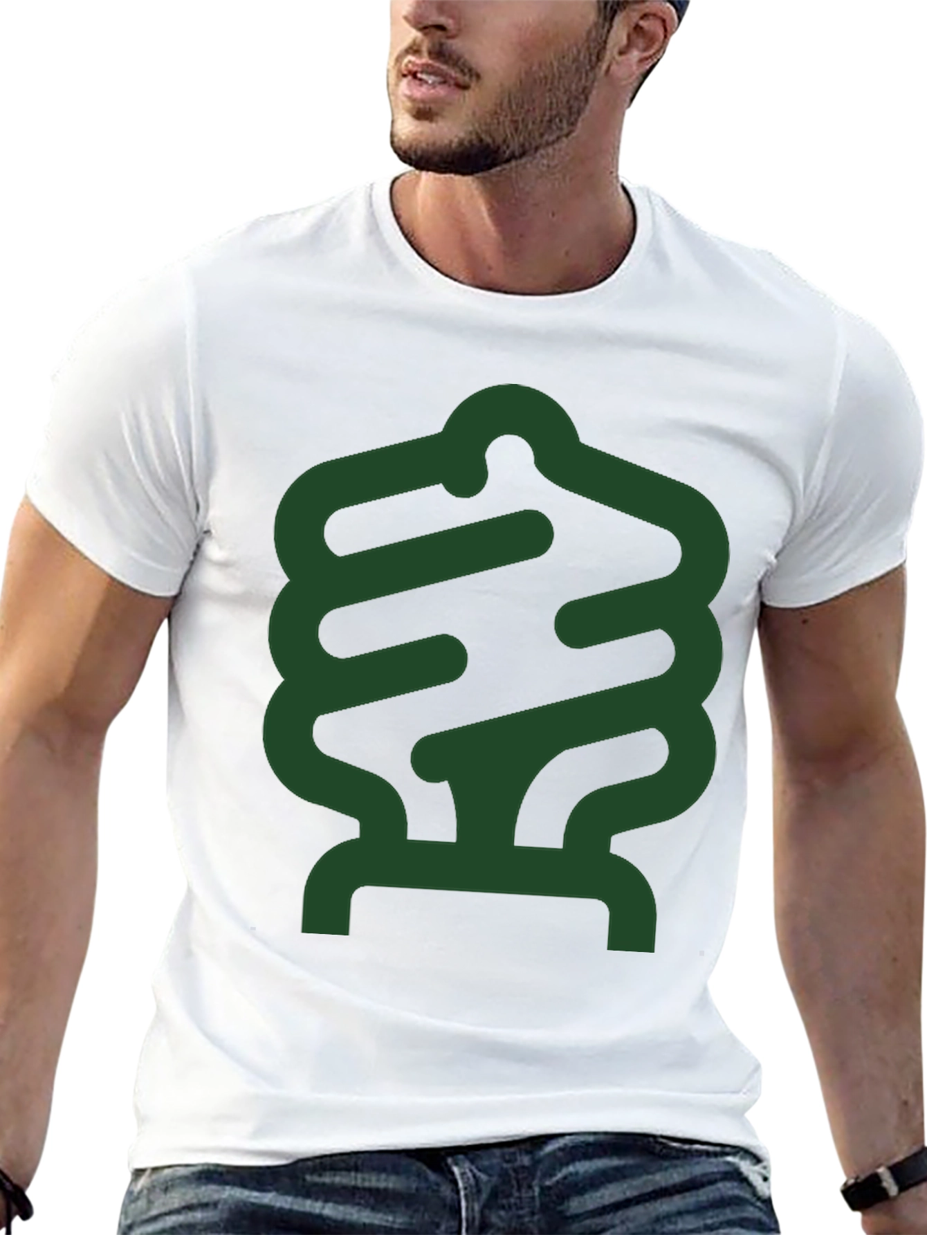 Abstract Green Design Black T-Shirt