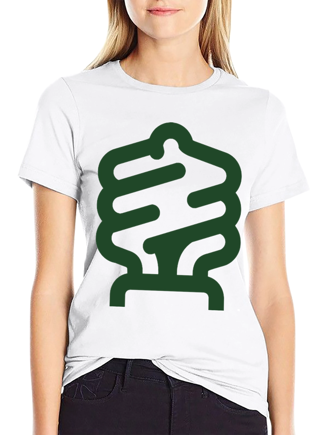 Abstract Green Design Black T-Shirt