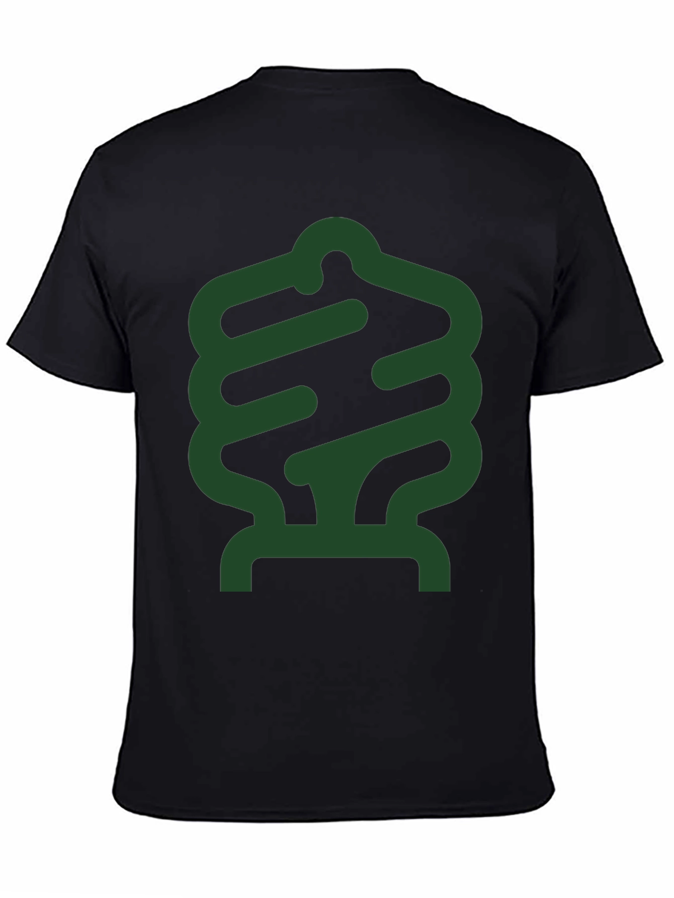 Abstract Green Design Black T-Shirt